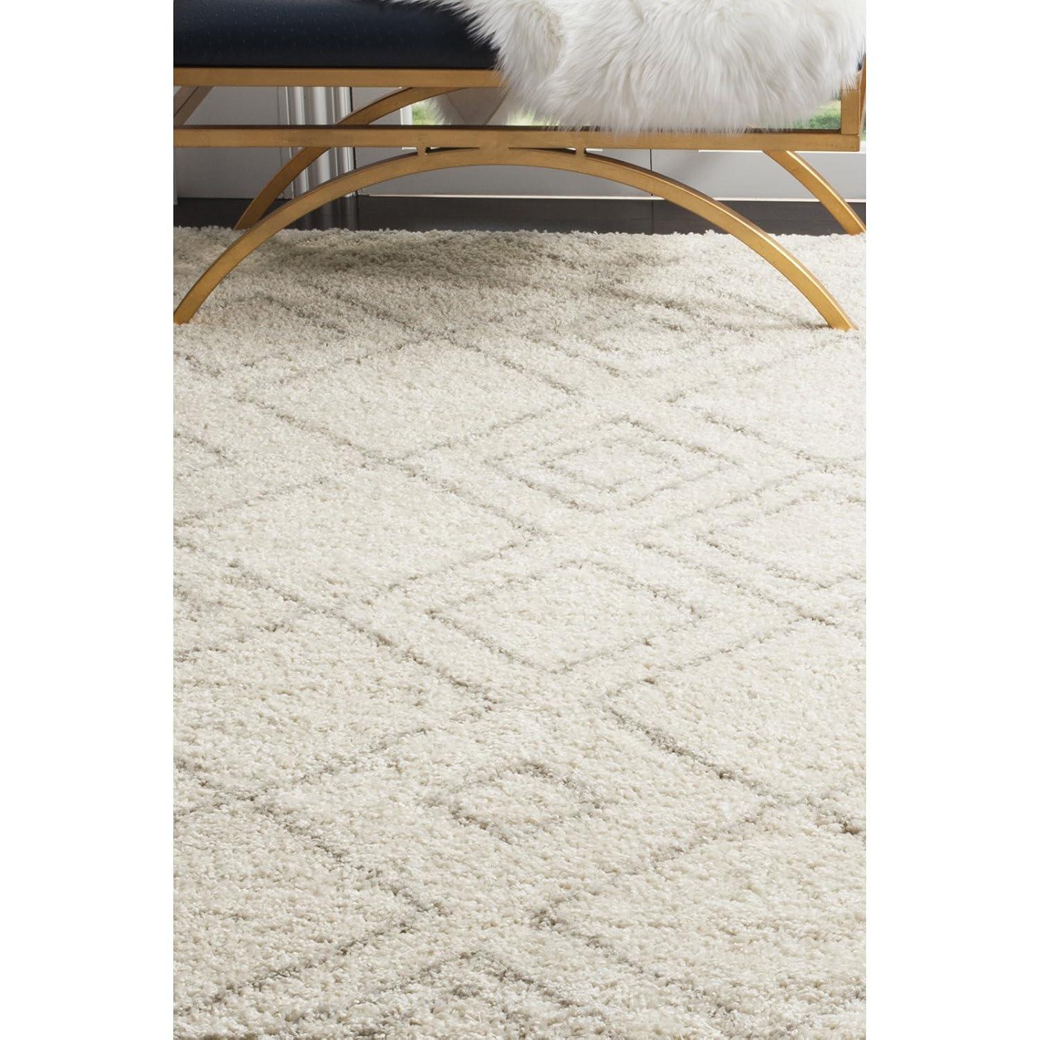 Arizona Shag ASG744 Power Loomed Indoor Area Rug - Ivory/Beige - 6'7"x6'7" - Safavieh