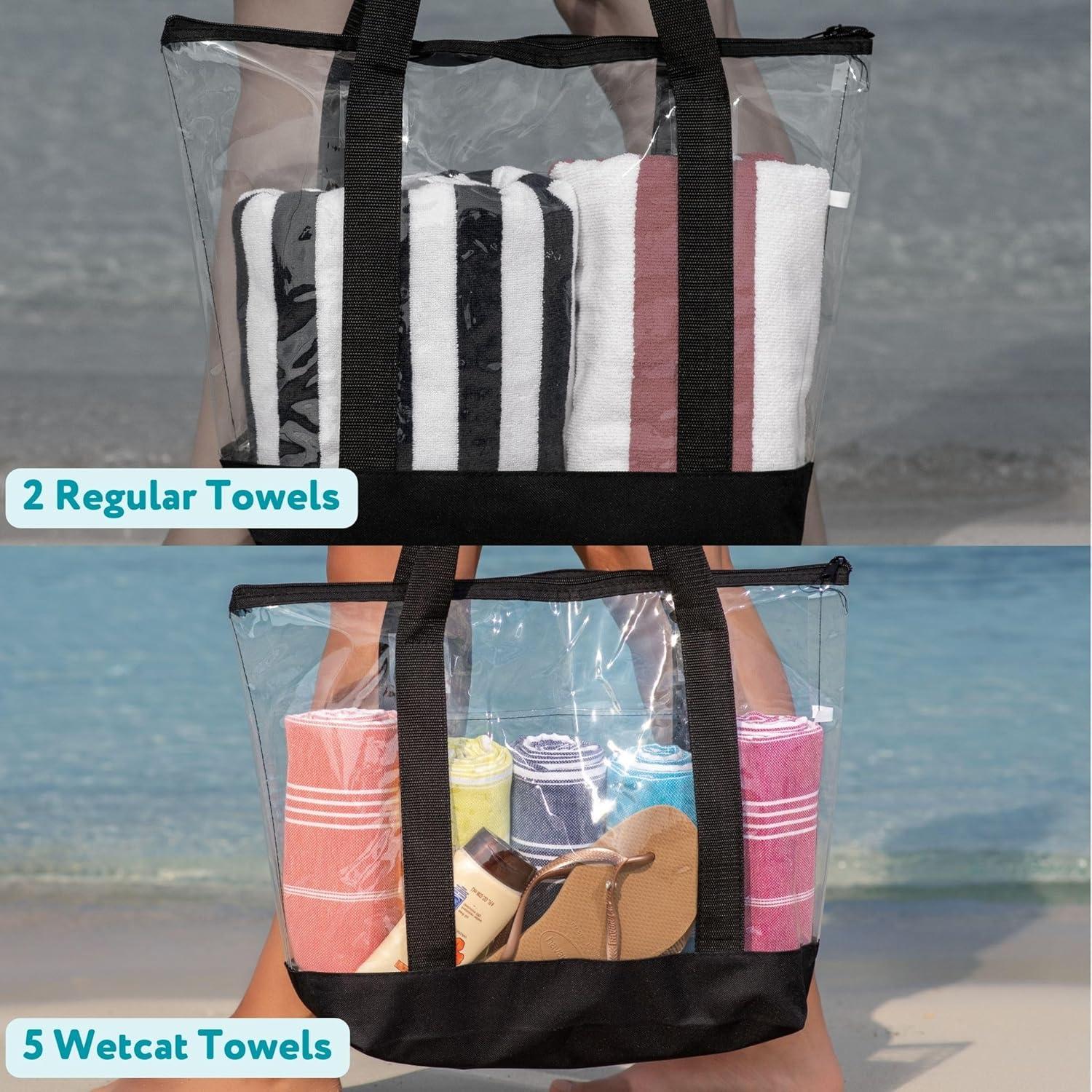 WETCAT Turkish Beach Towel Oversized (38"x71") 100% Turkish Cotton, Made in Turkey - Sand Free, Extra Large, Ultra Soft, Quick Drying, Compact & Lightweight for Travel - Aqua