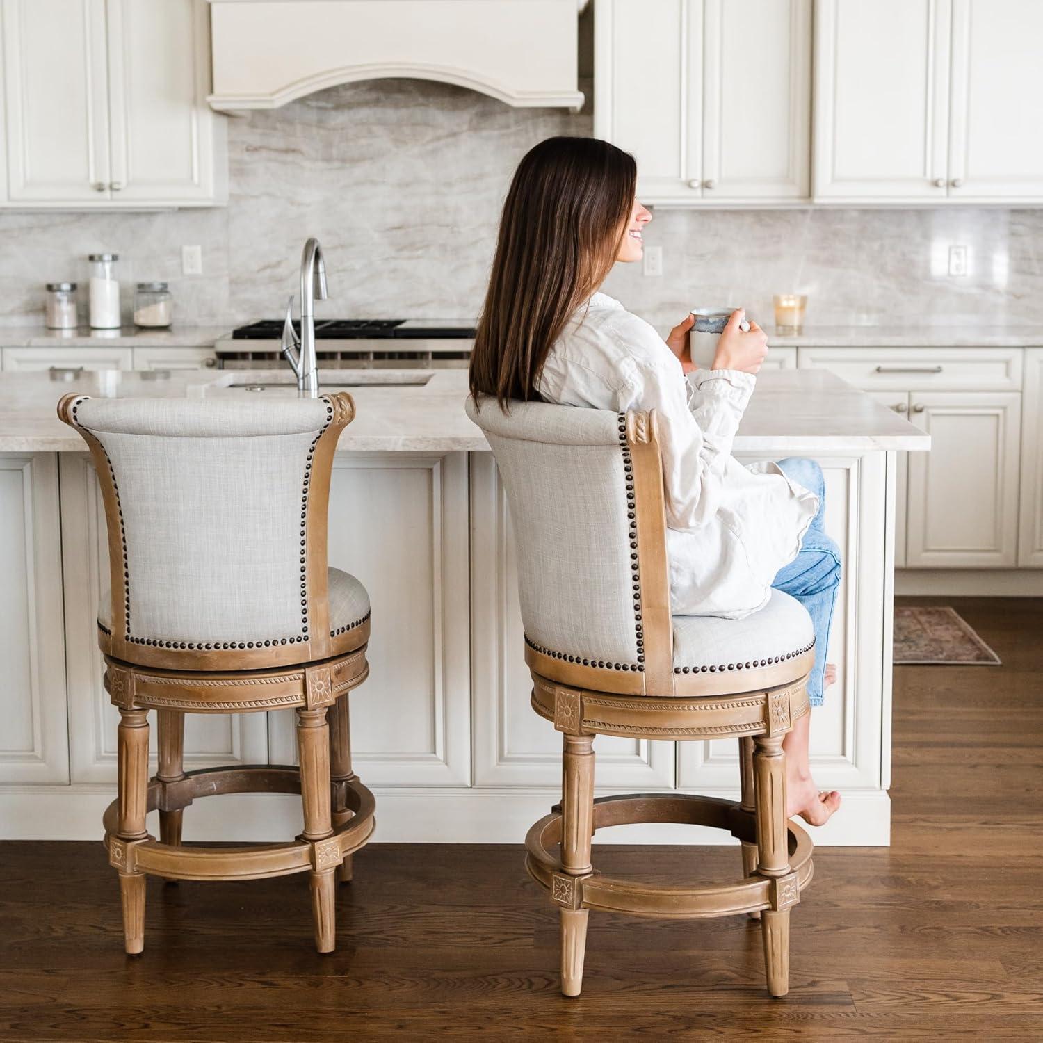 Maven Lane Pullman Counter Stool with Fabric Upholstery