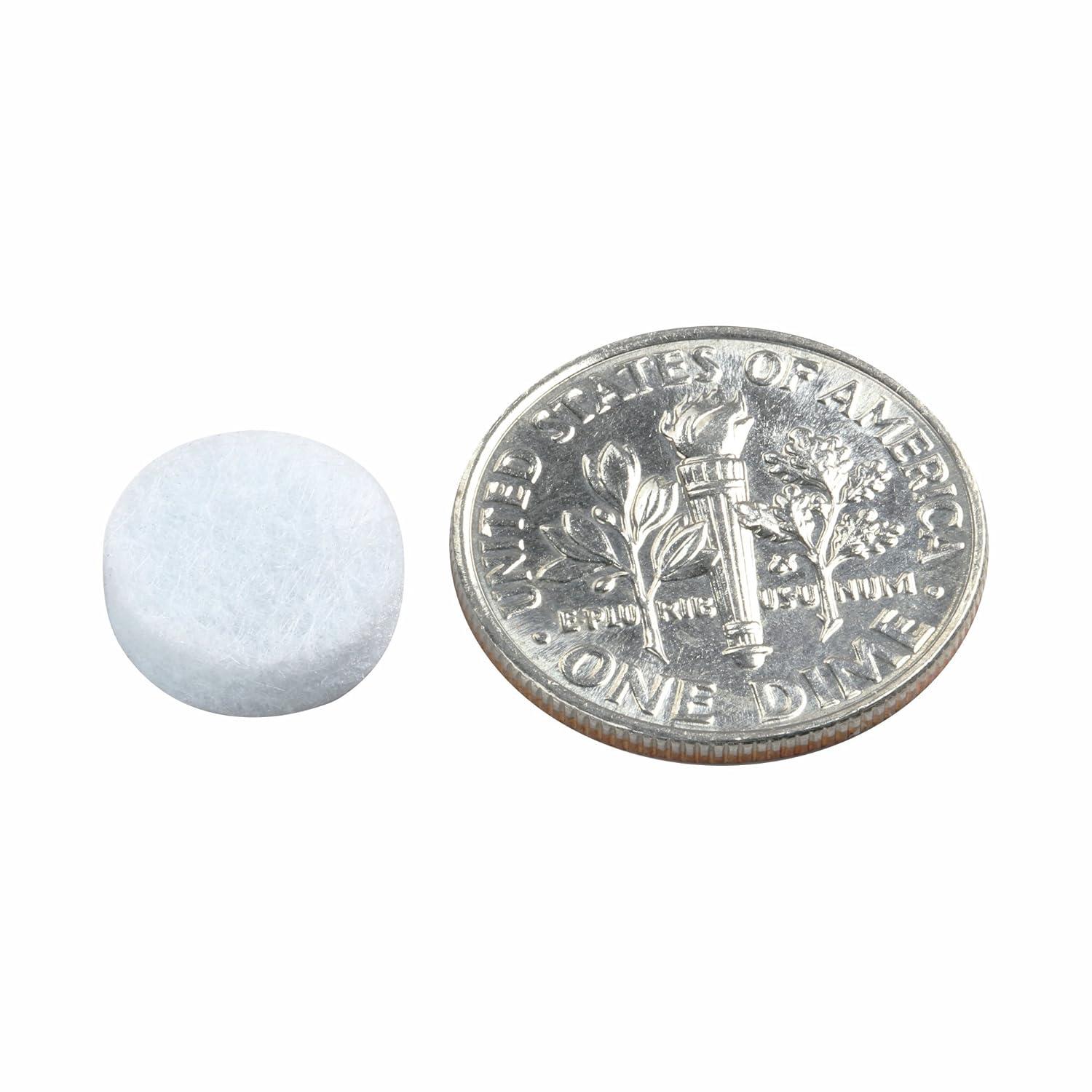 White Round Self-Adhesive Felt Pad Bumpers, 3/8" Diameter, 1/8" Height, Pack of 168