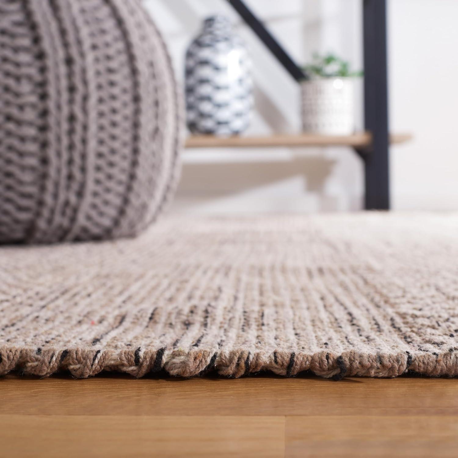 SAFAVIEH Montauk Karlene Geometric Cotton Area Rug, Ivory/Steel Grey, 11' x 15'