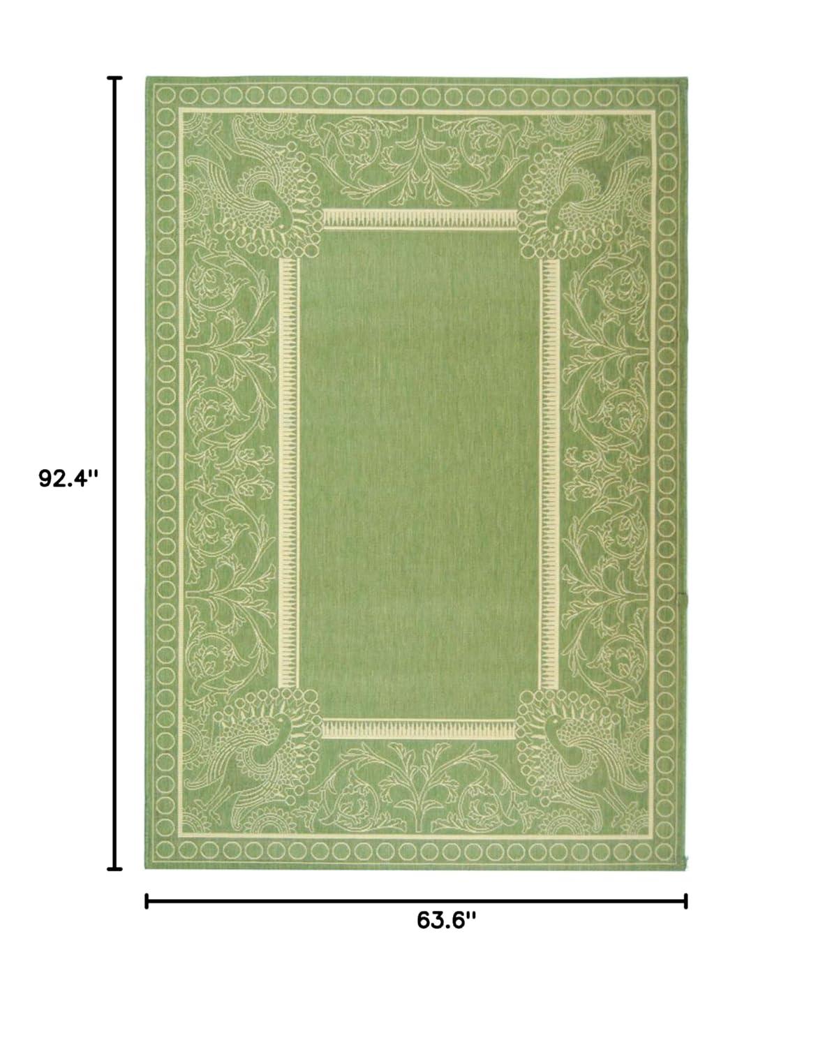Courtyard CY2965 Power Loomed Indoor/Outdoor Area Rug - Olive/Natural - 5'3"x7'7" - Safavieh.