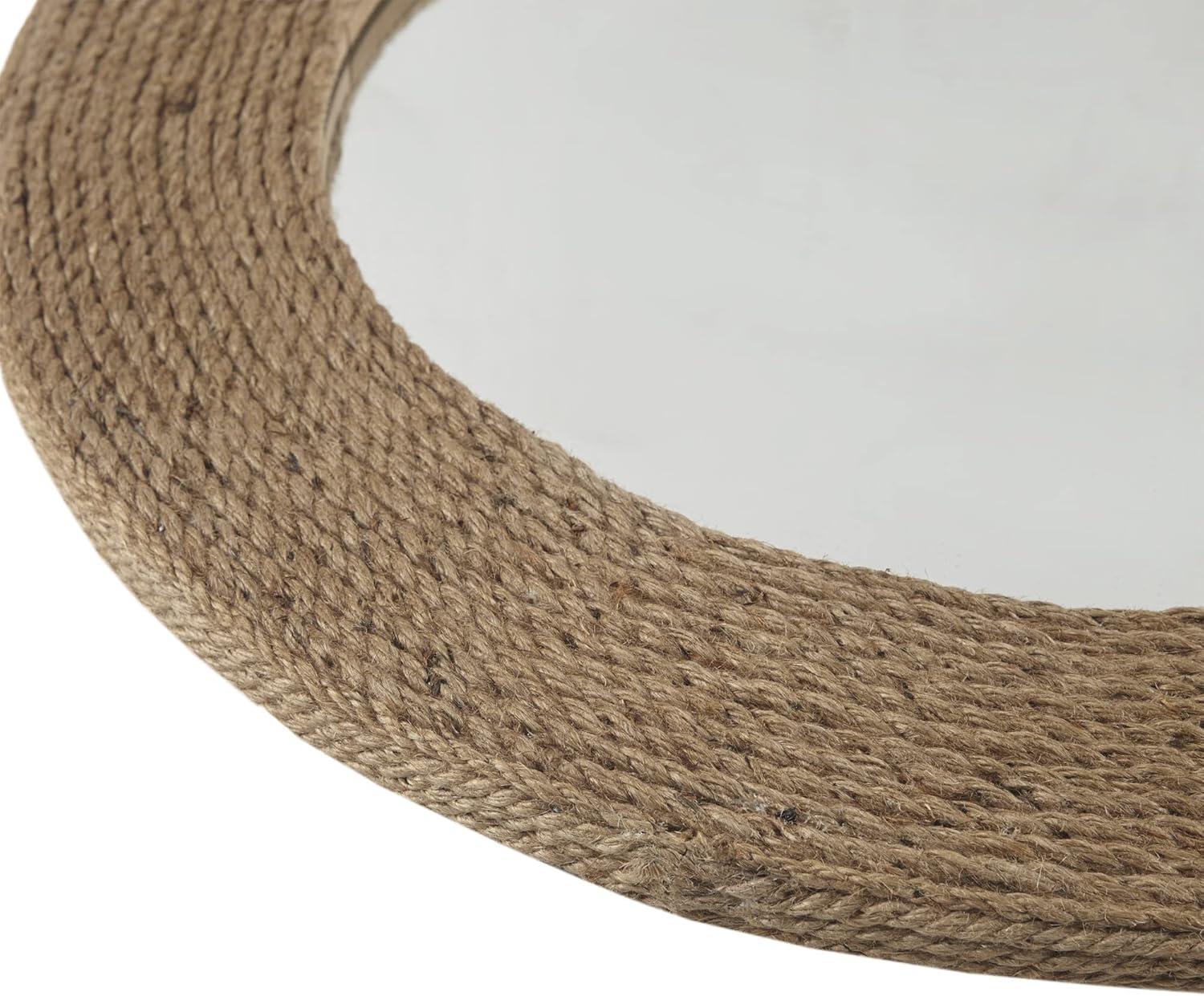 Campisano Natural Jute Rope Round Wall Mirror 26"