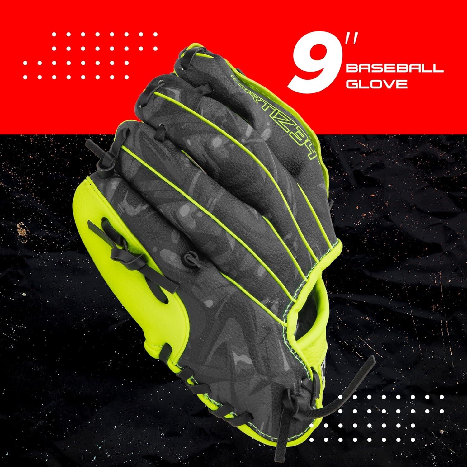 Ortiz34 Youth T-Ball Set, 25” Signature Aluminum T-Ball Bat with -10 Drop, Foam Core T-Ball, 9” Lightweight Youth Glove, Vibrant Graffiti Print