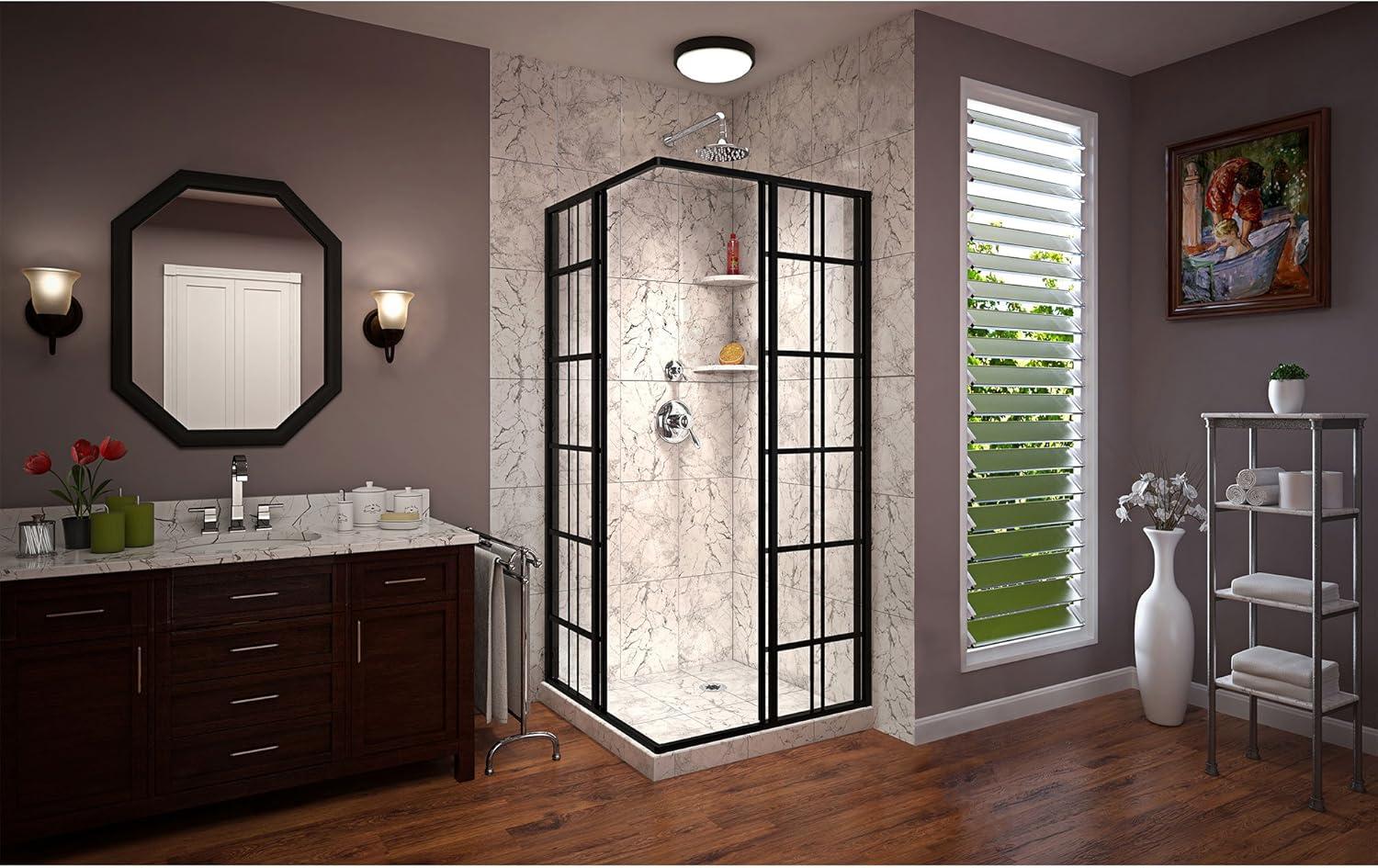 French Corner 34.5" W x 34.5" D x 72'' H Framed Square Shower Enclosure