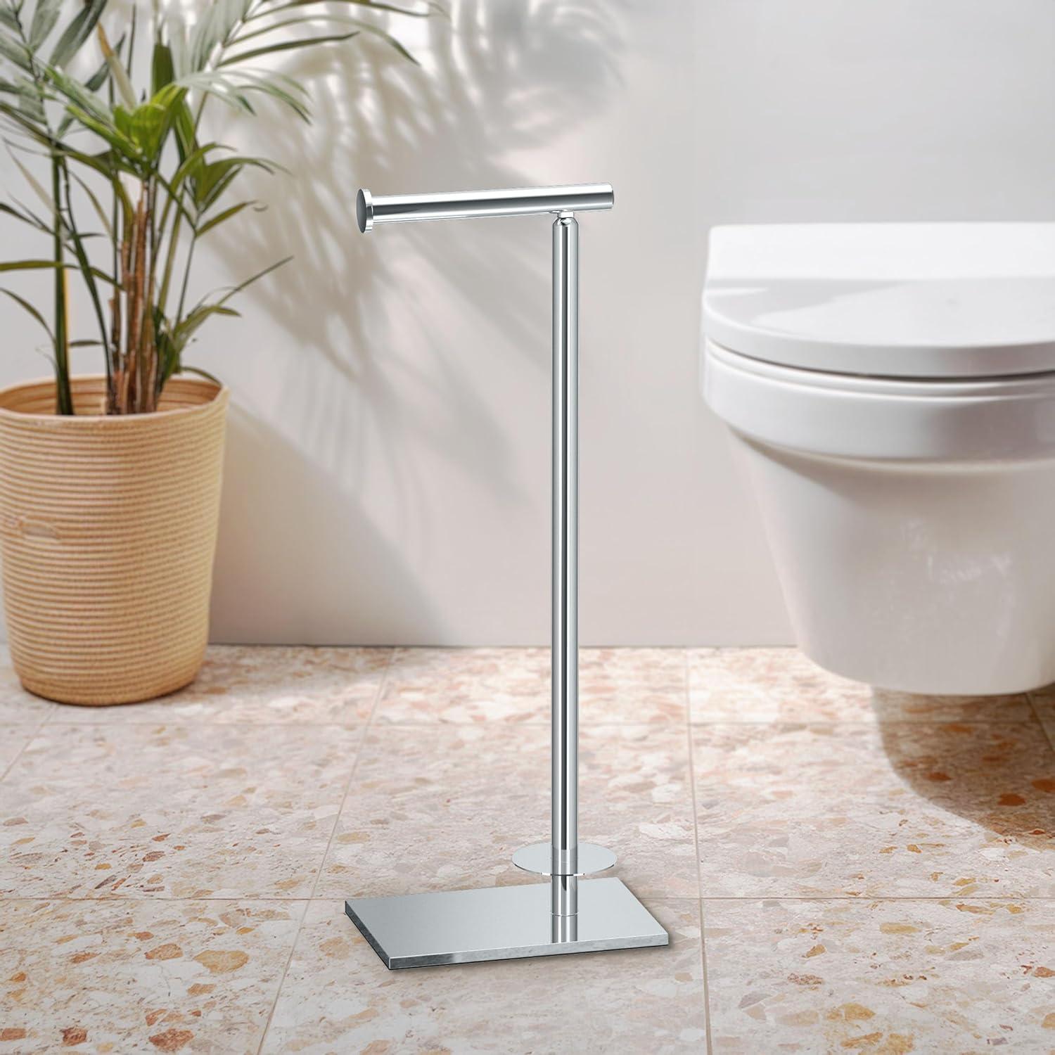 Freestanding Toilet Paper Holder with Storage