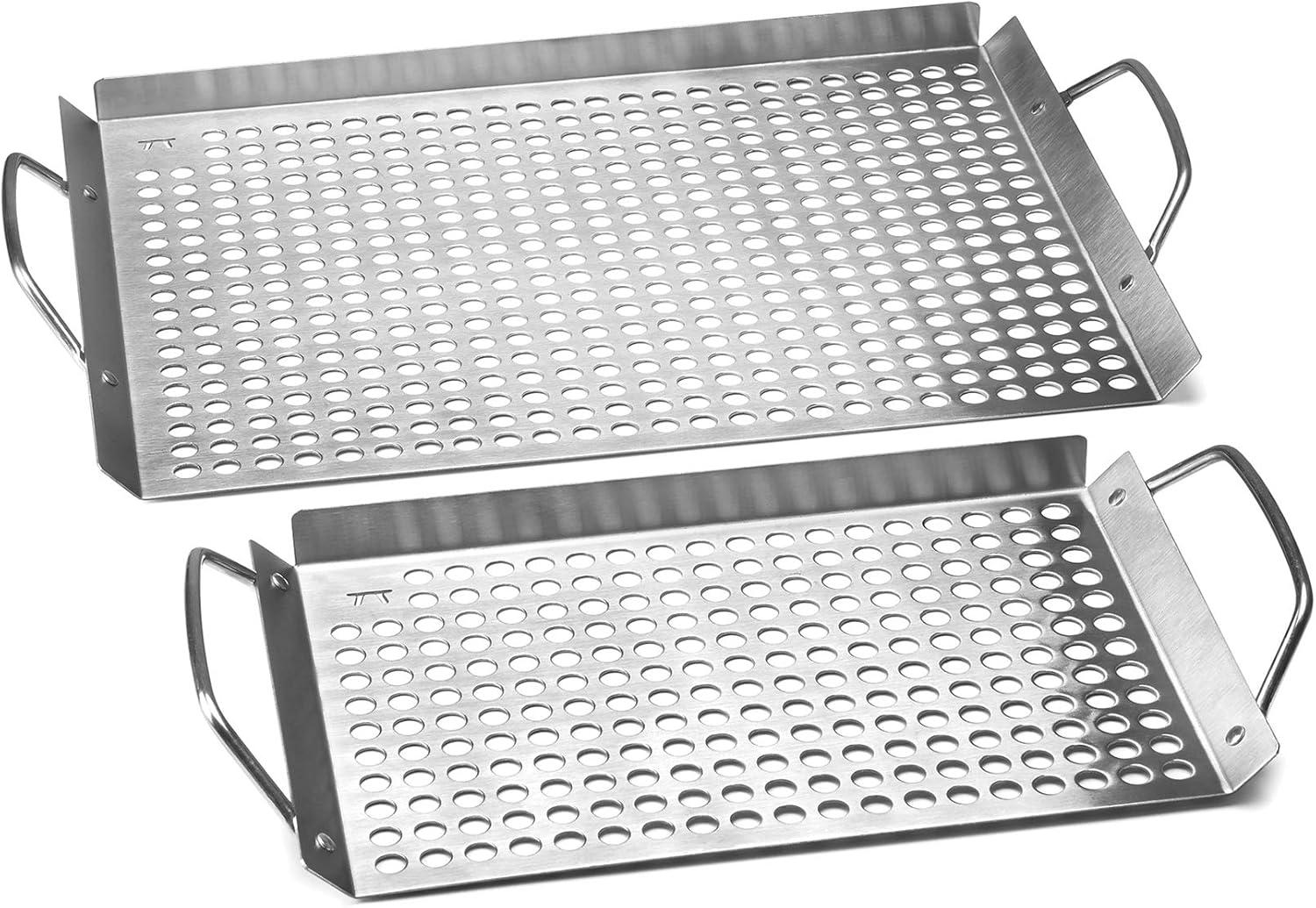 Outset Stainless Steel Grill Topper Grid Set with Handles