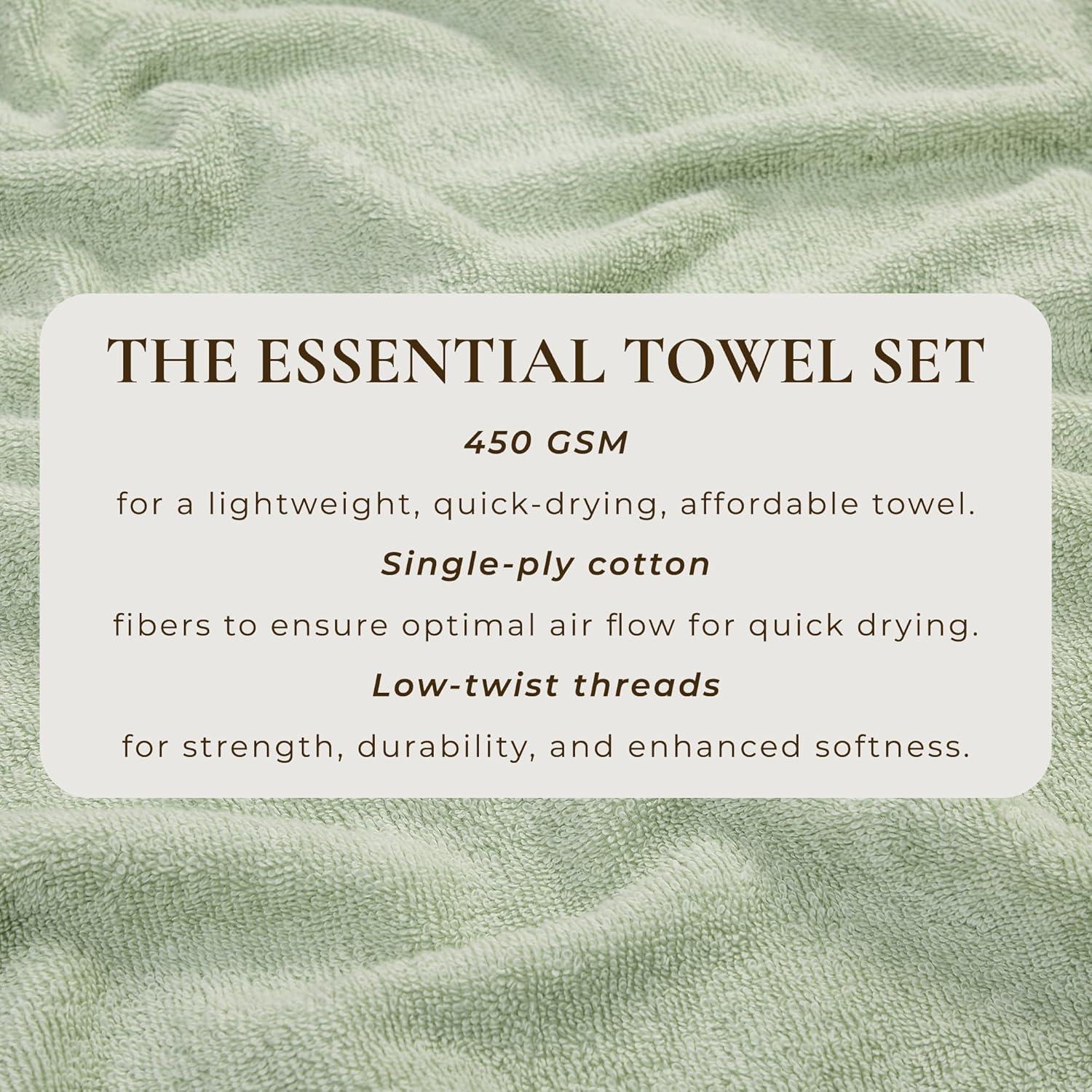 FreshFolds Super Soft 100% Ringspun Cotton Quick-Dry 6-Piece Towel Set