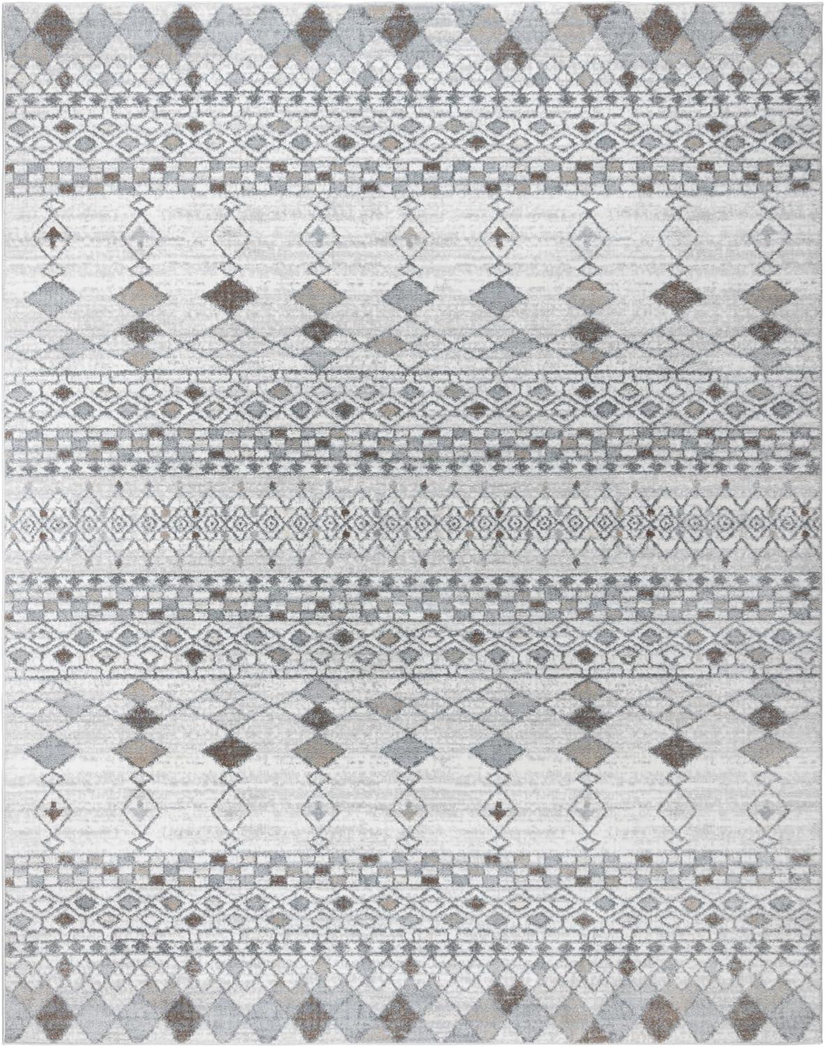 Ciaran Nyla Moroccan Bohemian Gray Geometric Polypropylene Area Rug