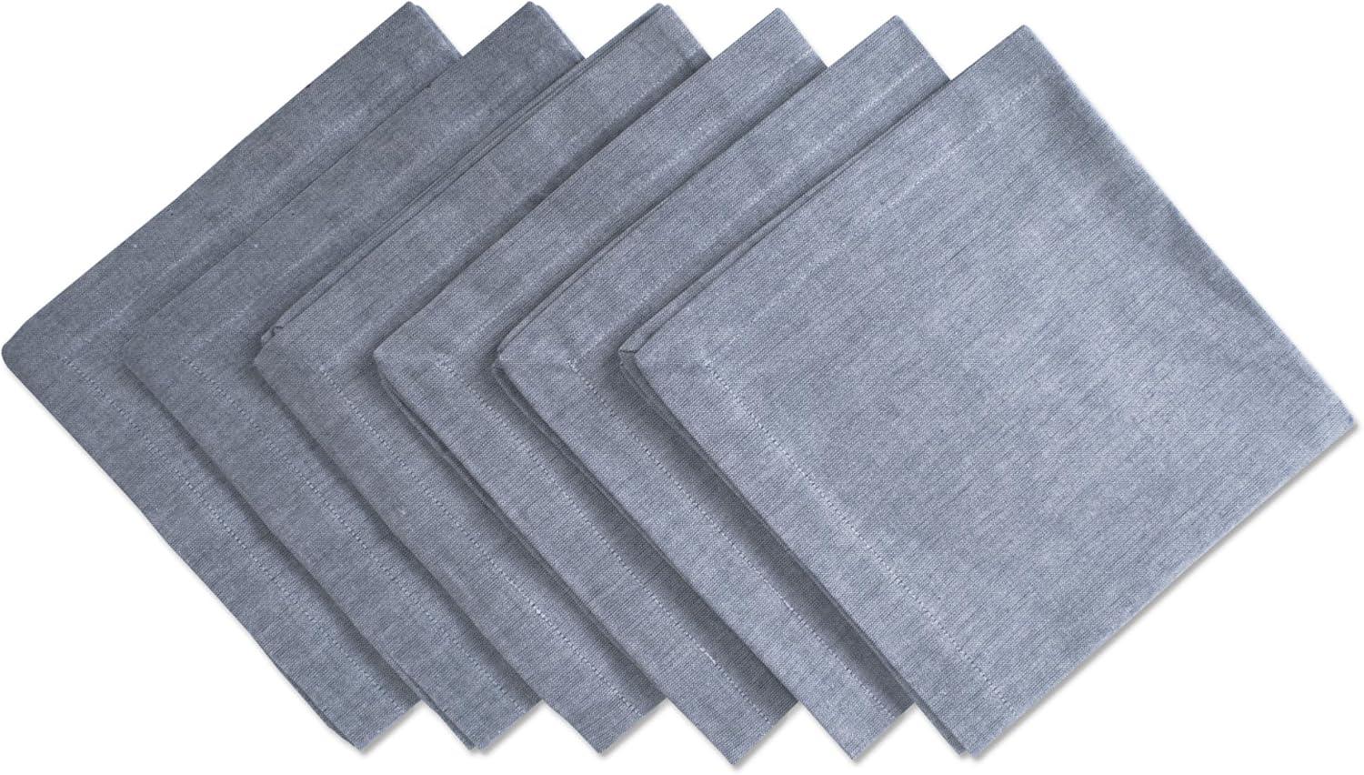 Design Imports  Chambray Napkin Set 6 Piece, Blue, 20X20"