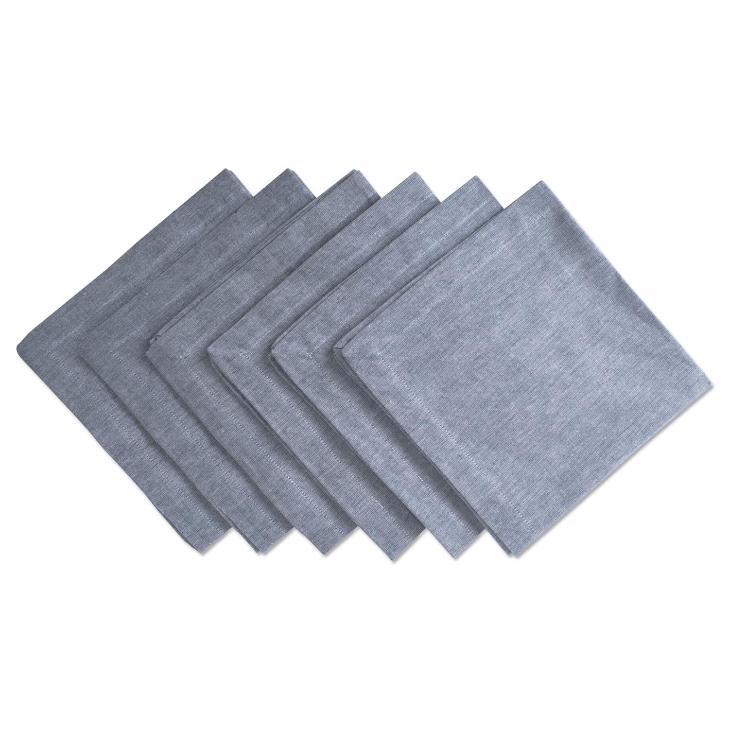 Design Imports  Chambray Napkin Set 6 Piece, Blue, 20X20"