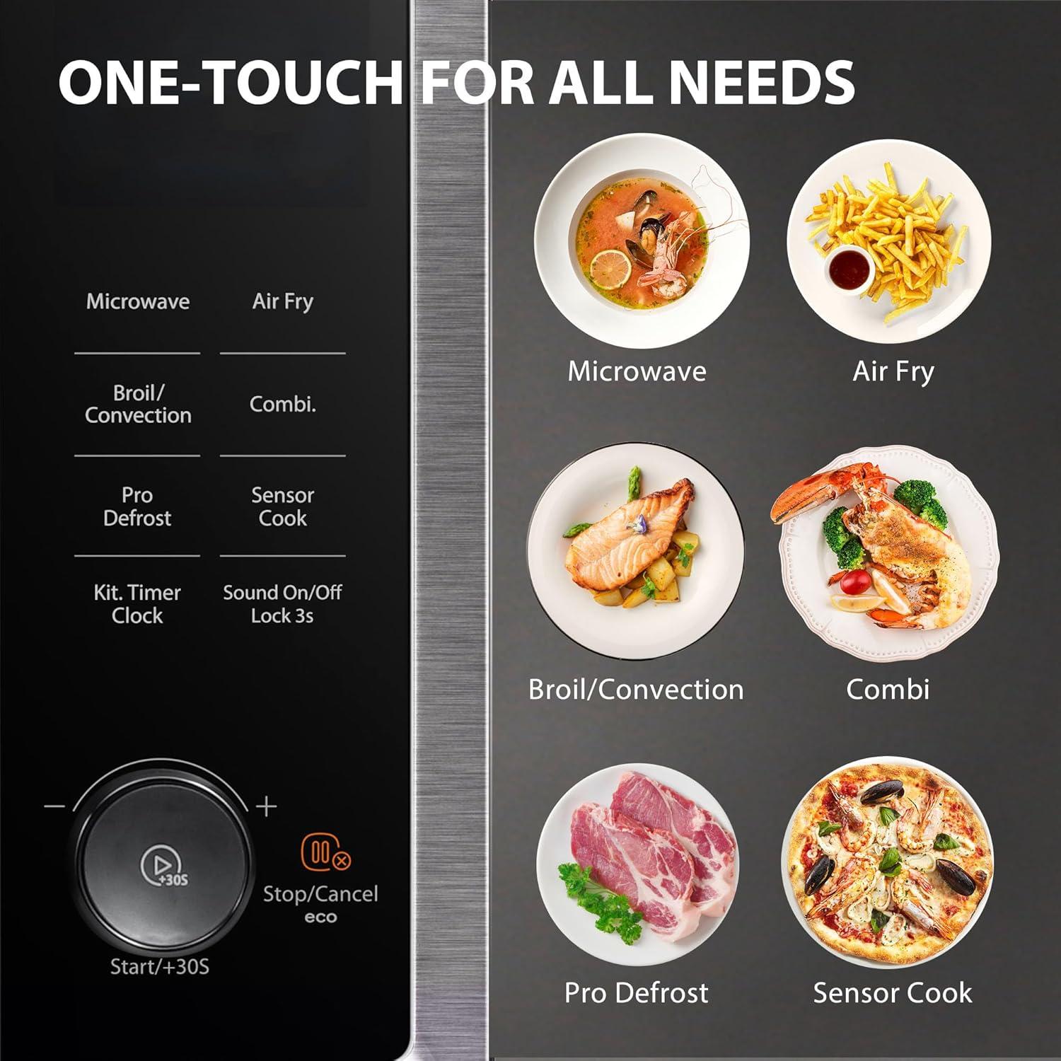 Toshiba 7-in-1 Countertop Microwave Air Fryer Inverter Technology Convection Microwave Smart Sensor