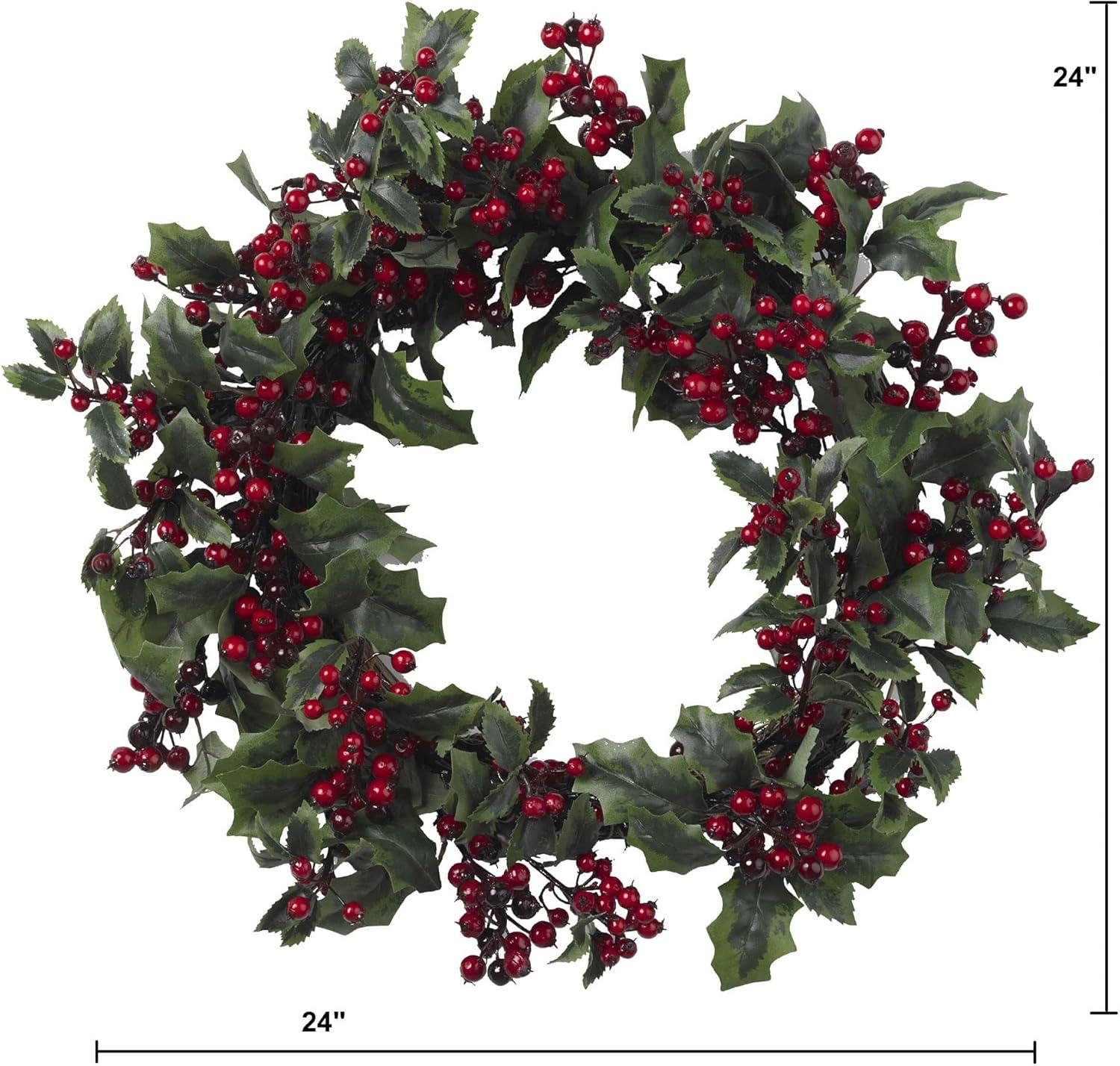 24" Holly Berry Wreath