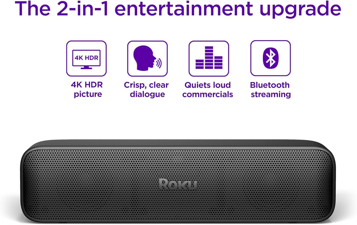 Roku Streambar SE 2-in-1 TV Soundbar with Built-in Streaming, Premium Speakers, & Enhanced Speech Clarity