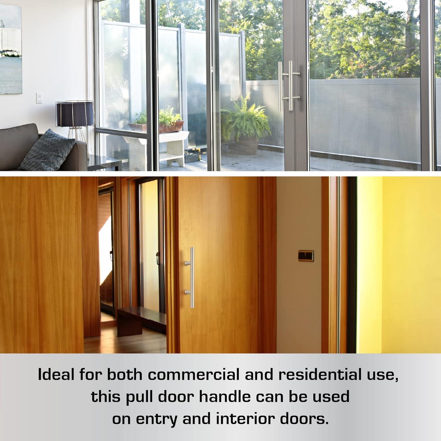 BRINKS Commercial - 12" 'H' Style Pull Door Handle, Satin Chrome Finish - Rust and Corrosion Resistant Door Handle