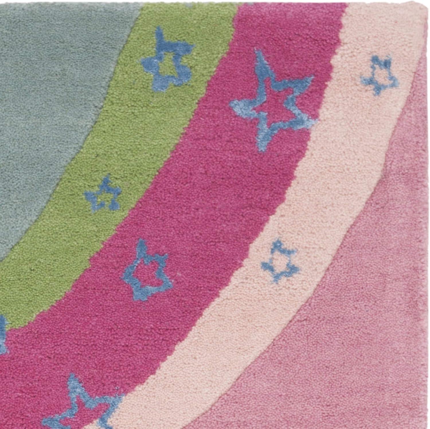 SAFAVIEH Kids Alyx Swirling Stars Area Rug, Green/Pink, 2' x 3'
