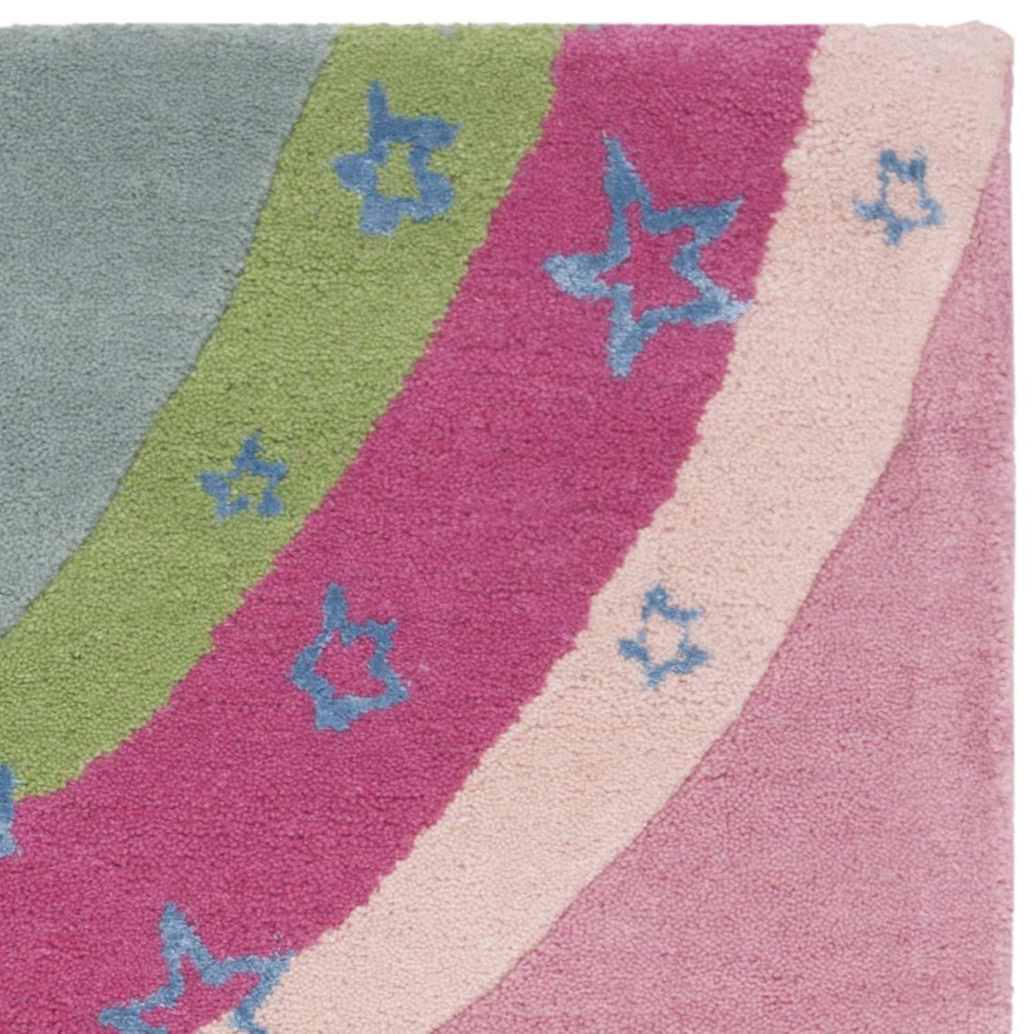 SAFAVIEH Kids Alyx Swirling Stars Area Rug, Green/Pink, 2' x 3'