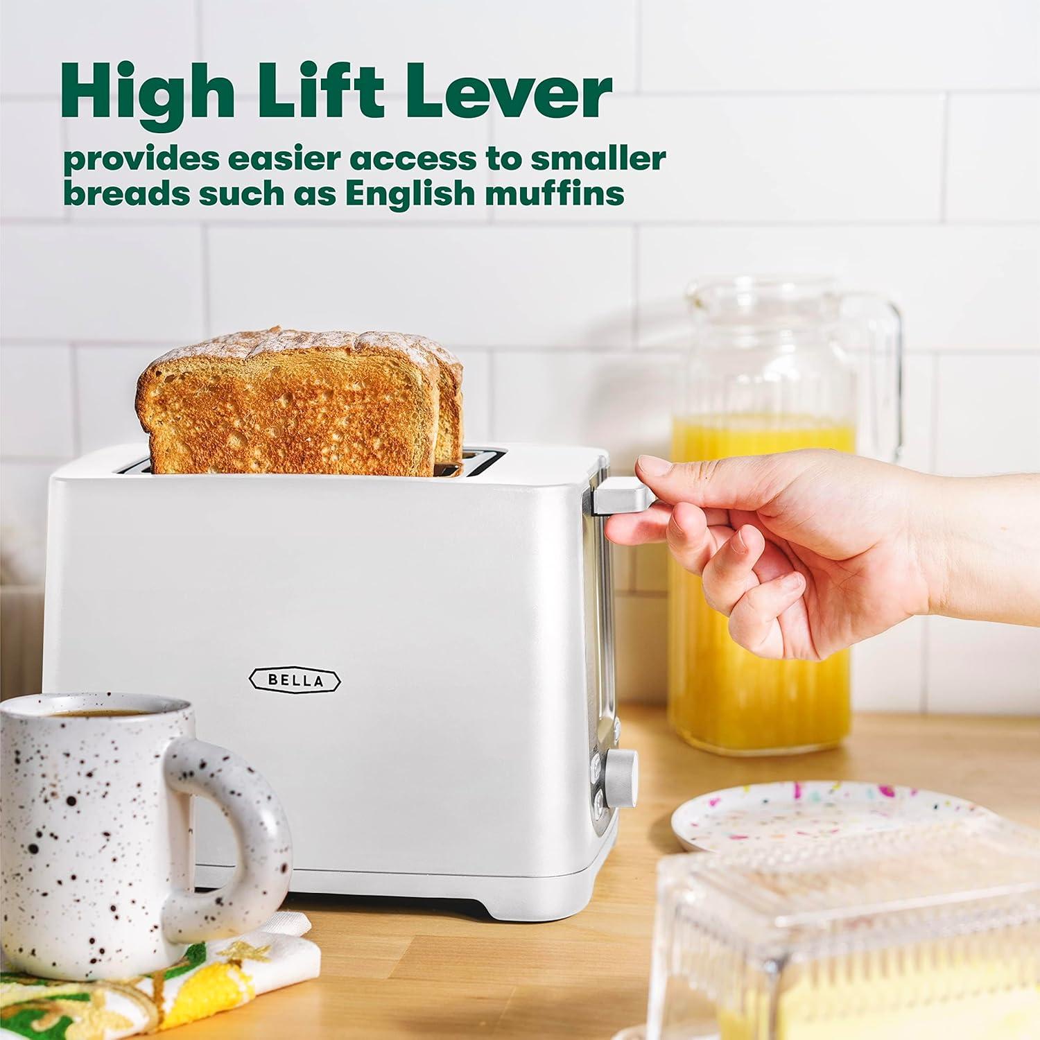 2-Slice Toaster with Auto Shutoff - Extra-Wide Slot and Removable Crumb Tray plus Cancel, Defrost and Reheat Functions - Toast, Bagels and Waffles
