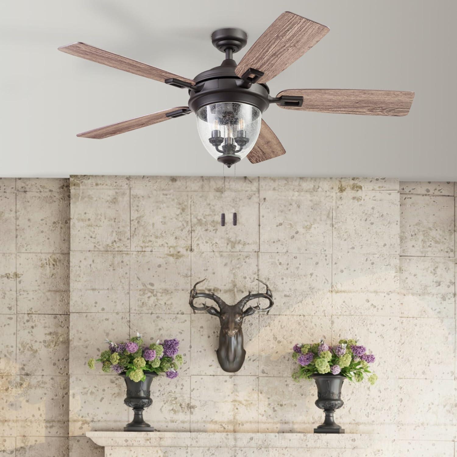 Honeywell 52" Glencrest 5 - Blade Standard Ceiling Fan with Pull Chain and Light Kit Included