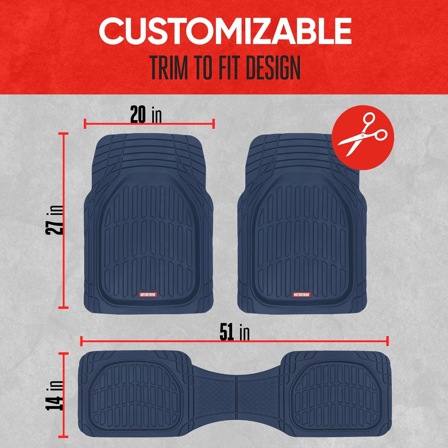 Motor Trend FlexTough Contour - Deep Dish Heavy Duty Rubber Car Floor Mats