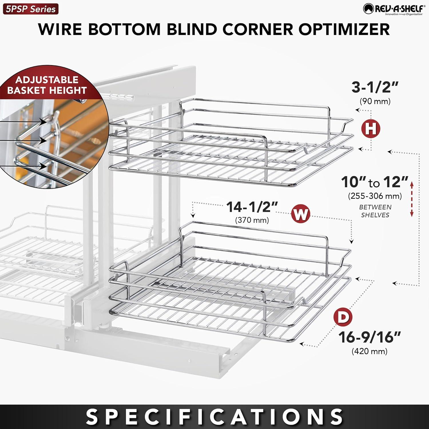 Rev-A-Shelf Rev-A-Shelf Blind Corner Kitchen Cabinet Organizer w/ Soft Close