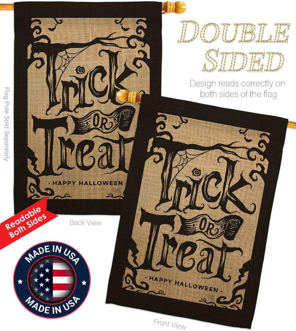 Breeze Decor H112100-BO Halloween Trick House Flag Fall 28 x 40 in. Double-Sided Decorative Vertical Flags for Decoration Banner Garden Yard Gift