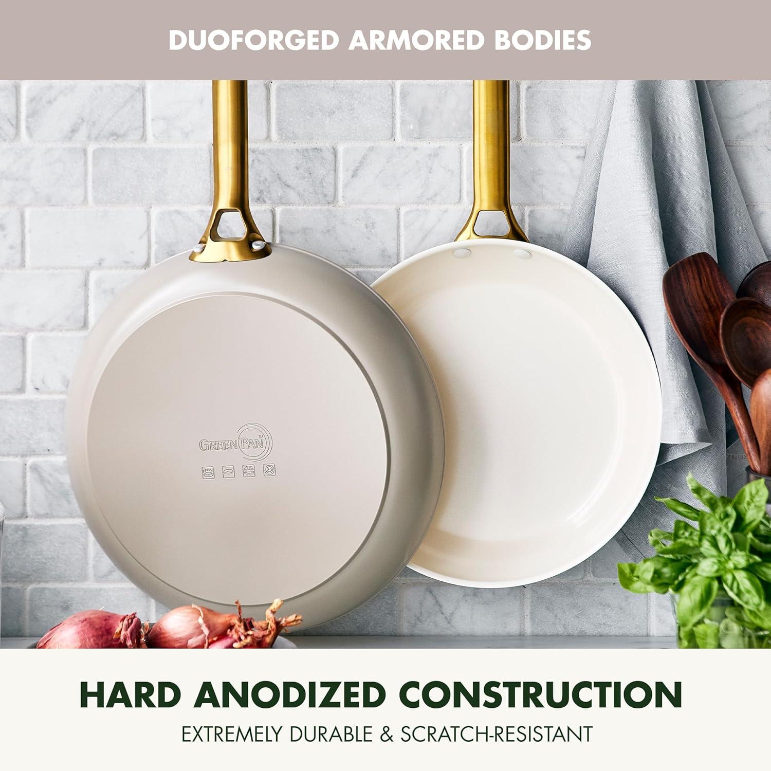 GreenPan ™ Reserve Taupe 2-Piece 10" and 12" Ceramic Non-Stick Fry Pan Set