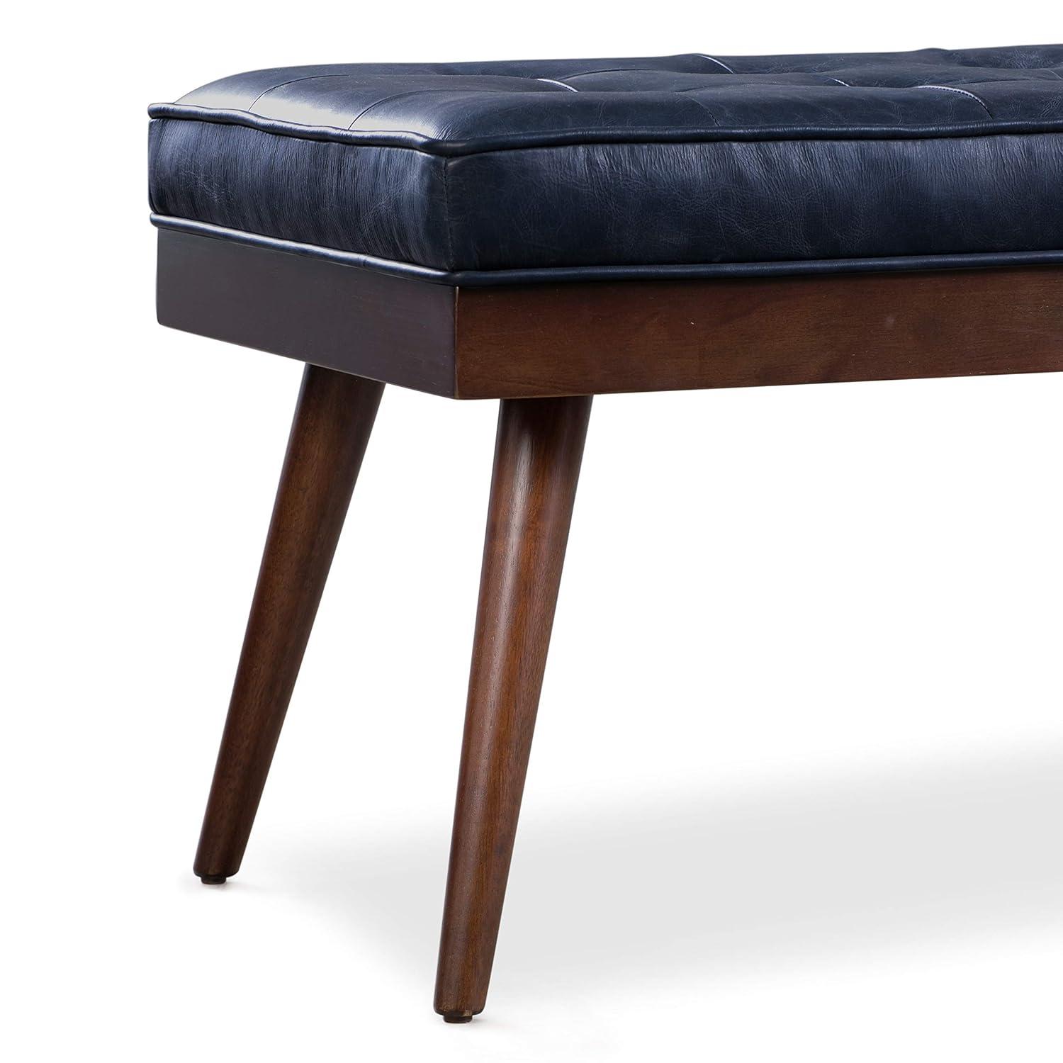 Athan Full-Grain Italian Genuine Leather Bench
