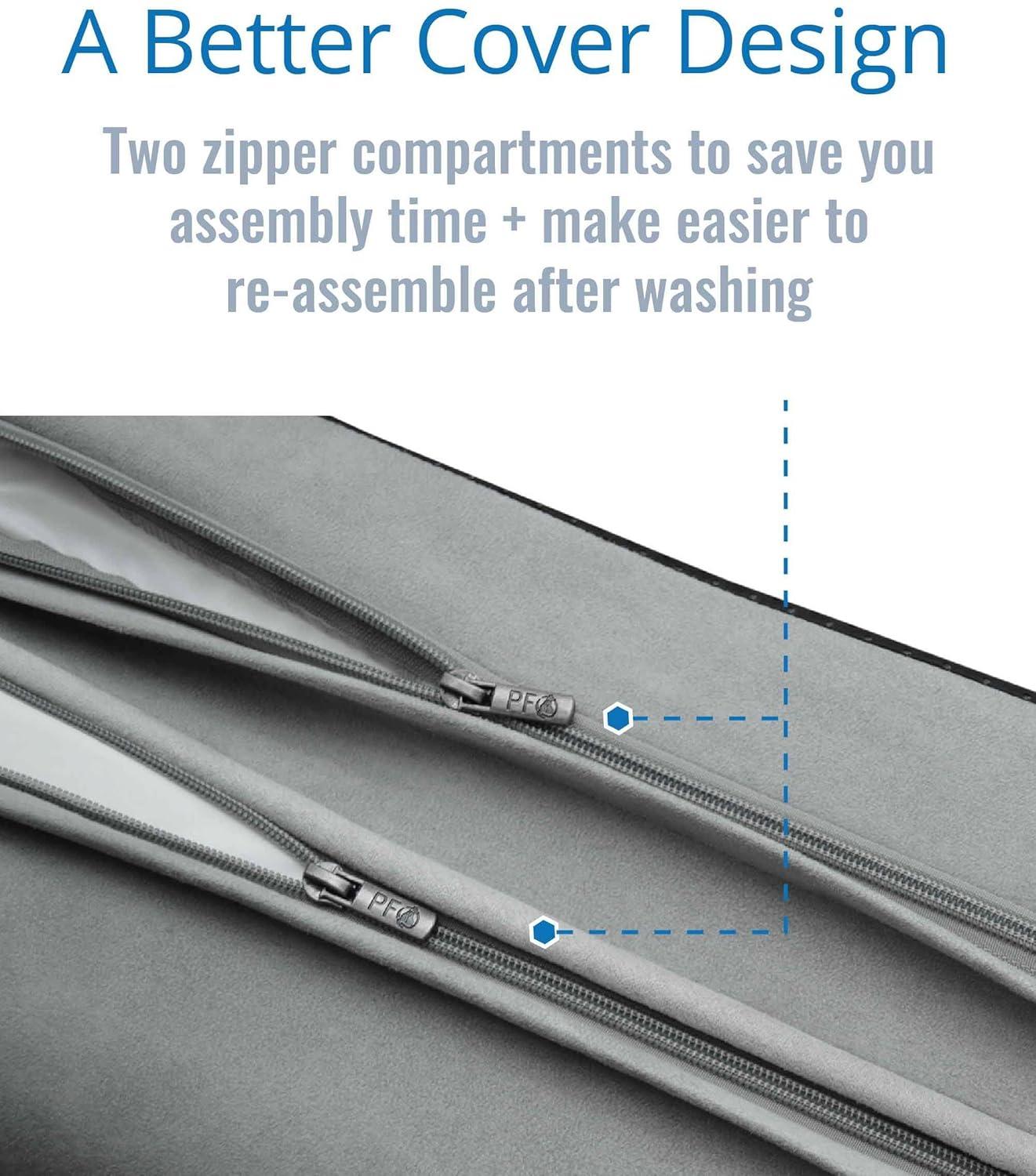 PetFusion BetterLounge Suede Orthopedic Memory Foam Dog Bed, Grey, Large