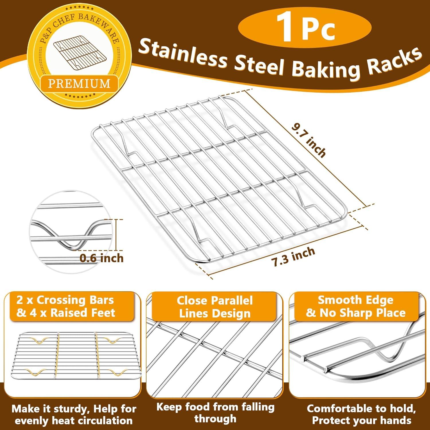 Compact Stainless Steel Non-Stick Toaster Oven Tray with Rack