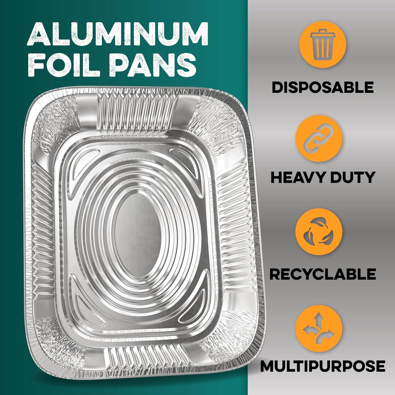 Stock Your Home 9x13 Disposable Aluminum Foil Pans - 30 Pack - for Cooking, Heating, Storing, Prepping Food