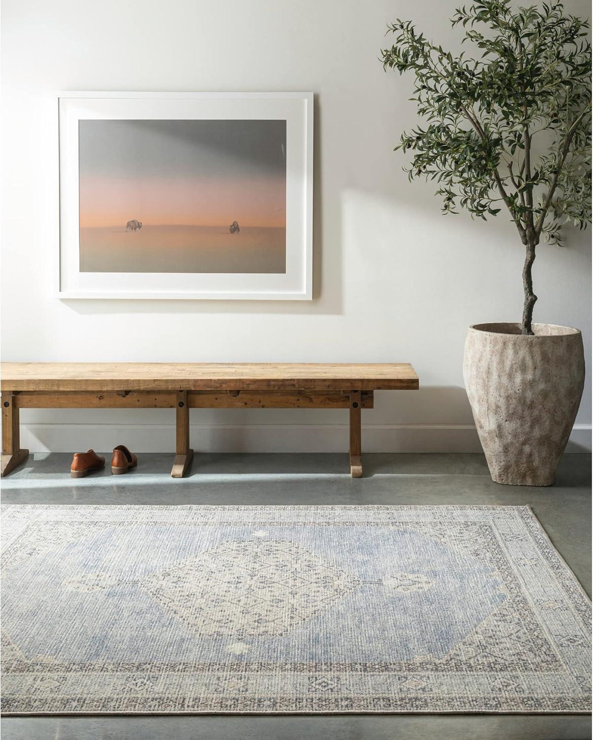 Becki Owens x Livabliss Lila Oriental Dusty Blue Area Rug