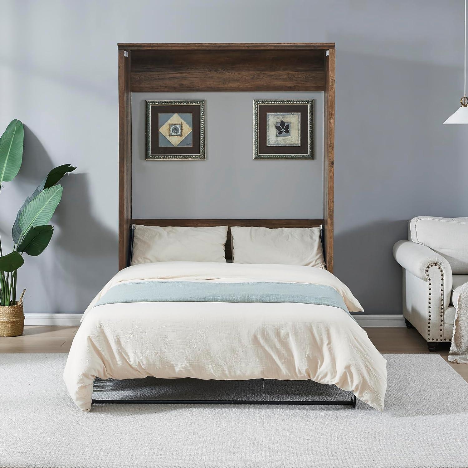 GROUPES Half Self-Close And Open Murphy Bed Cabinet Space-Saving Bed  Perfect For Guest Room, For Bed Room, Guest Room, Home Office