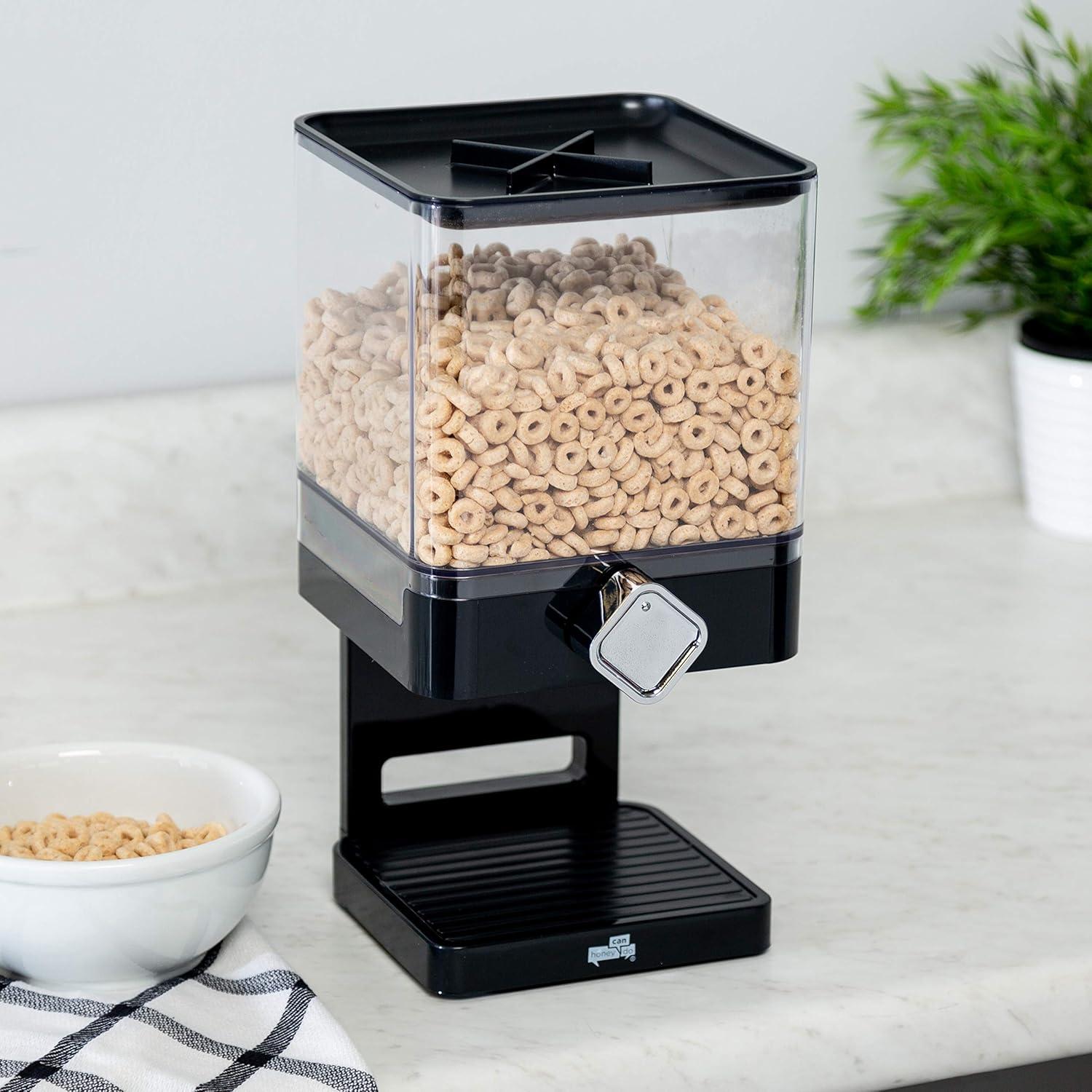 Gieriduc Cereal Dispenser Cereal Dispenser Food Dispenser Storage Tank Can Place A Variety of Foods (Black)