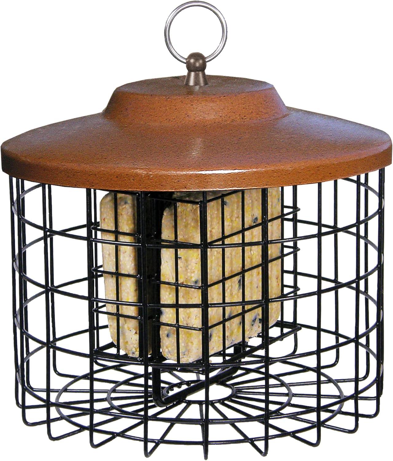 Squirrel-X Squirrel Proof Double Suet Feeder, Cage Bird Feeder, 2 Suet Cake Capacity