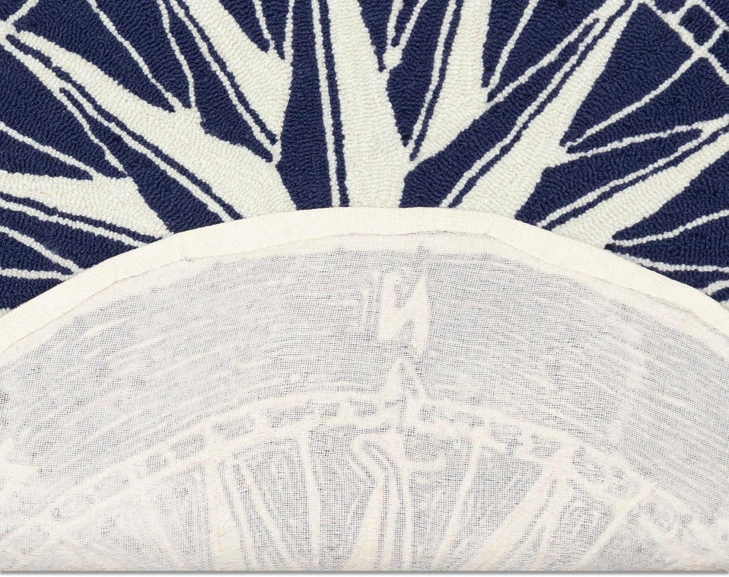 Navy Hand-Tufted Synthetic Rectangular 5' x 7' Outdoor Rug