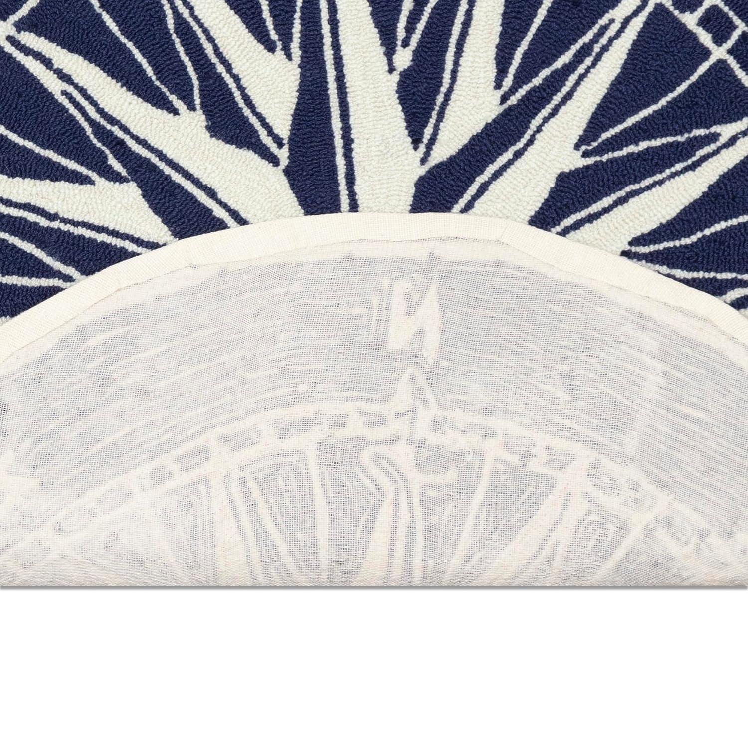 Navy Hand-Tufted Synthetic Rectangular 5' x 7' Outdoor Rug