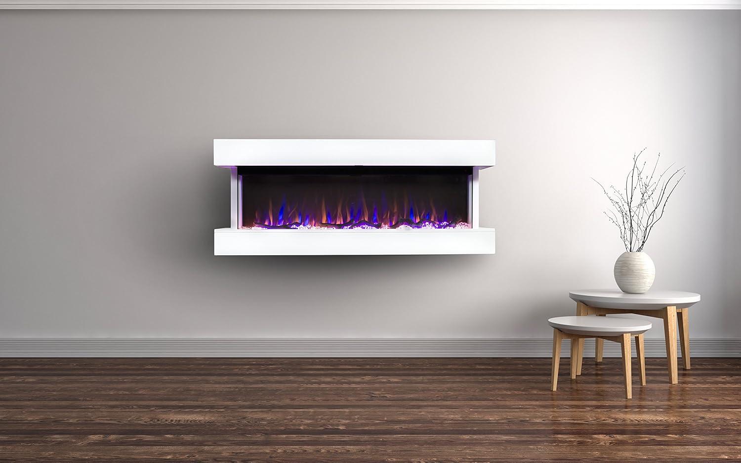 Chesmont 50" Wide 3-Sided Wall Mount Smart Electric Fireplace