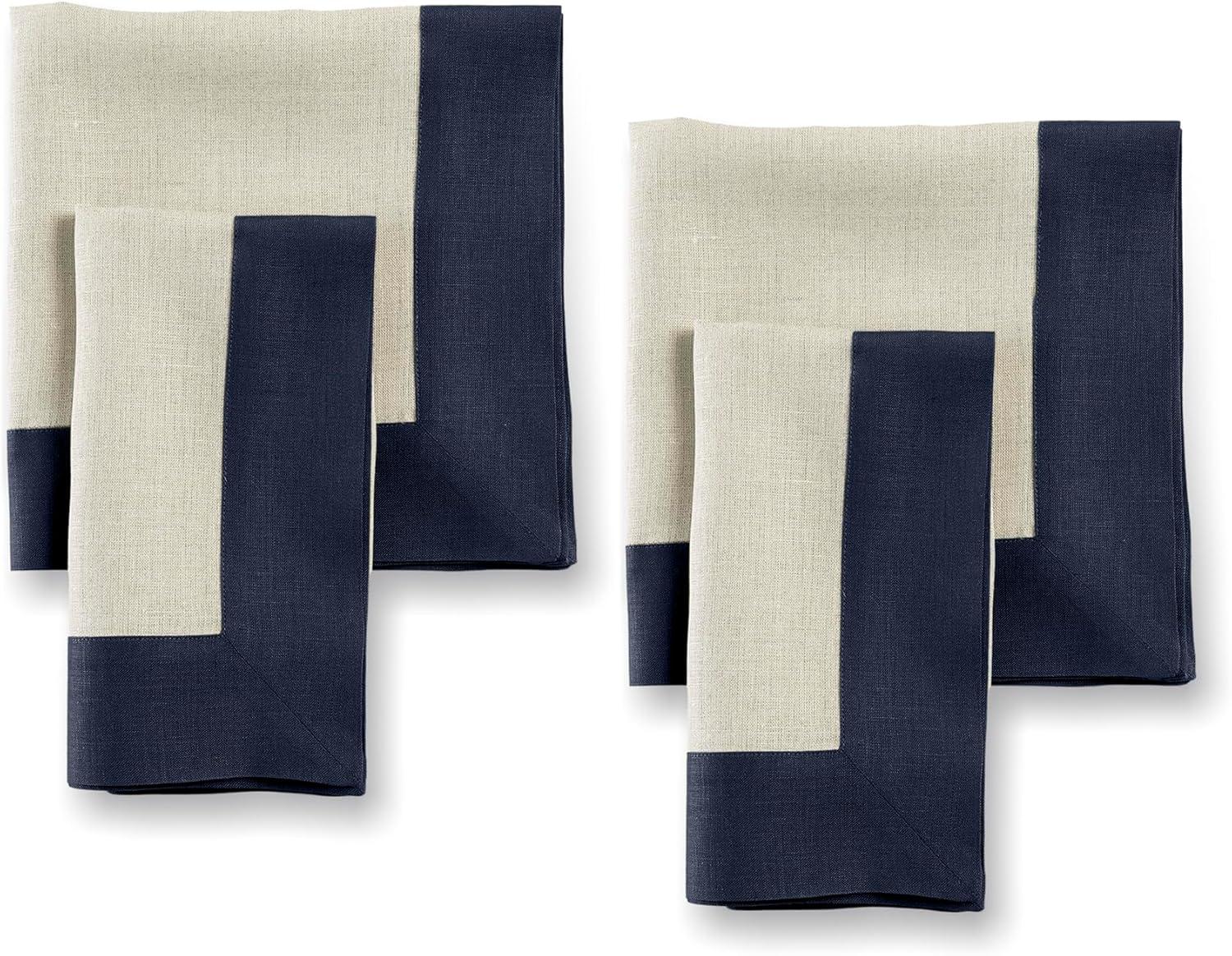 Contempo - 100% Pure Linen Square Dinner Napkins (Set of 4)