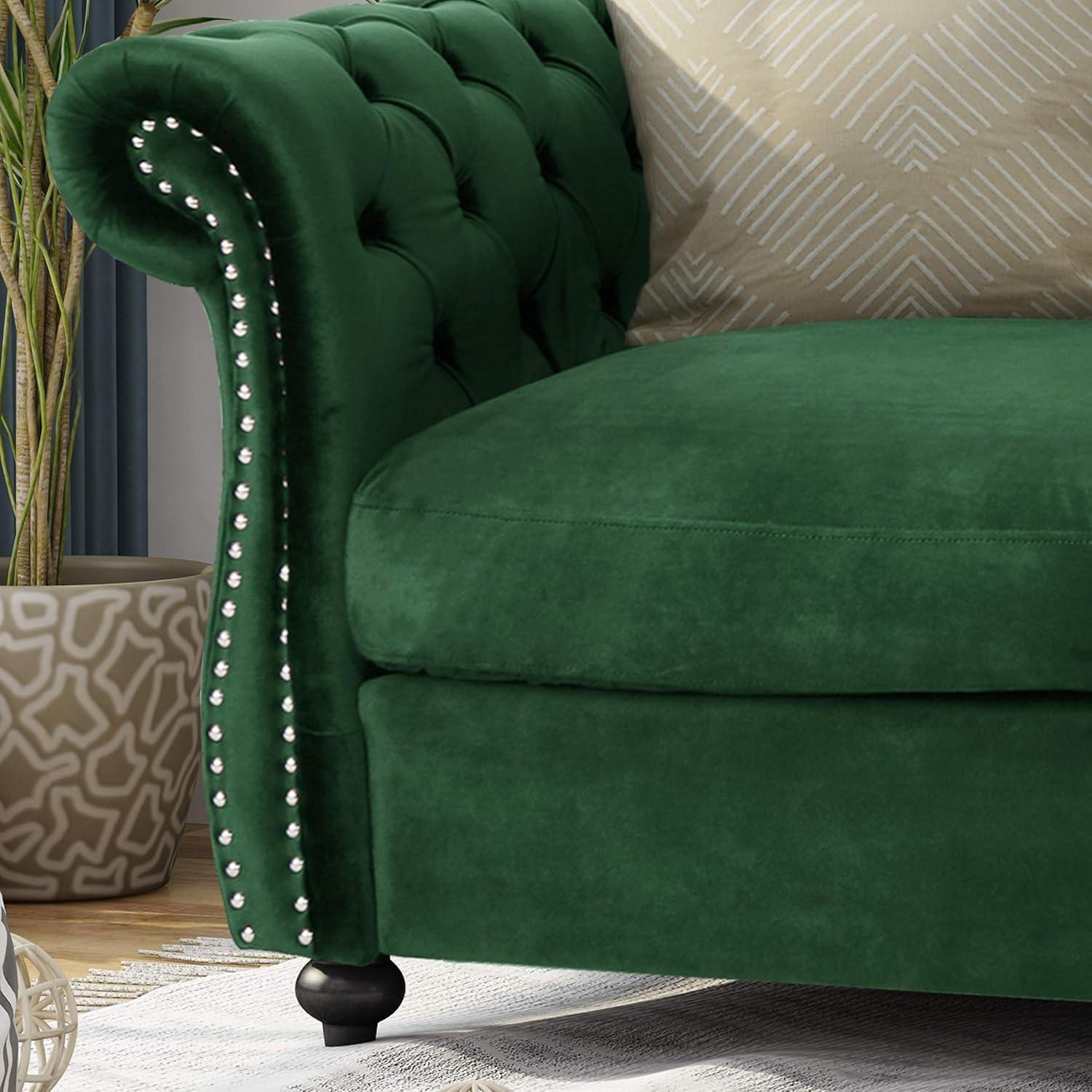 Somerville Traditional Chesterfield Loveseat: Button Tufted, Nailhead Trim - Christopher Knight Home