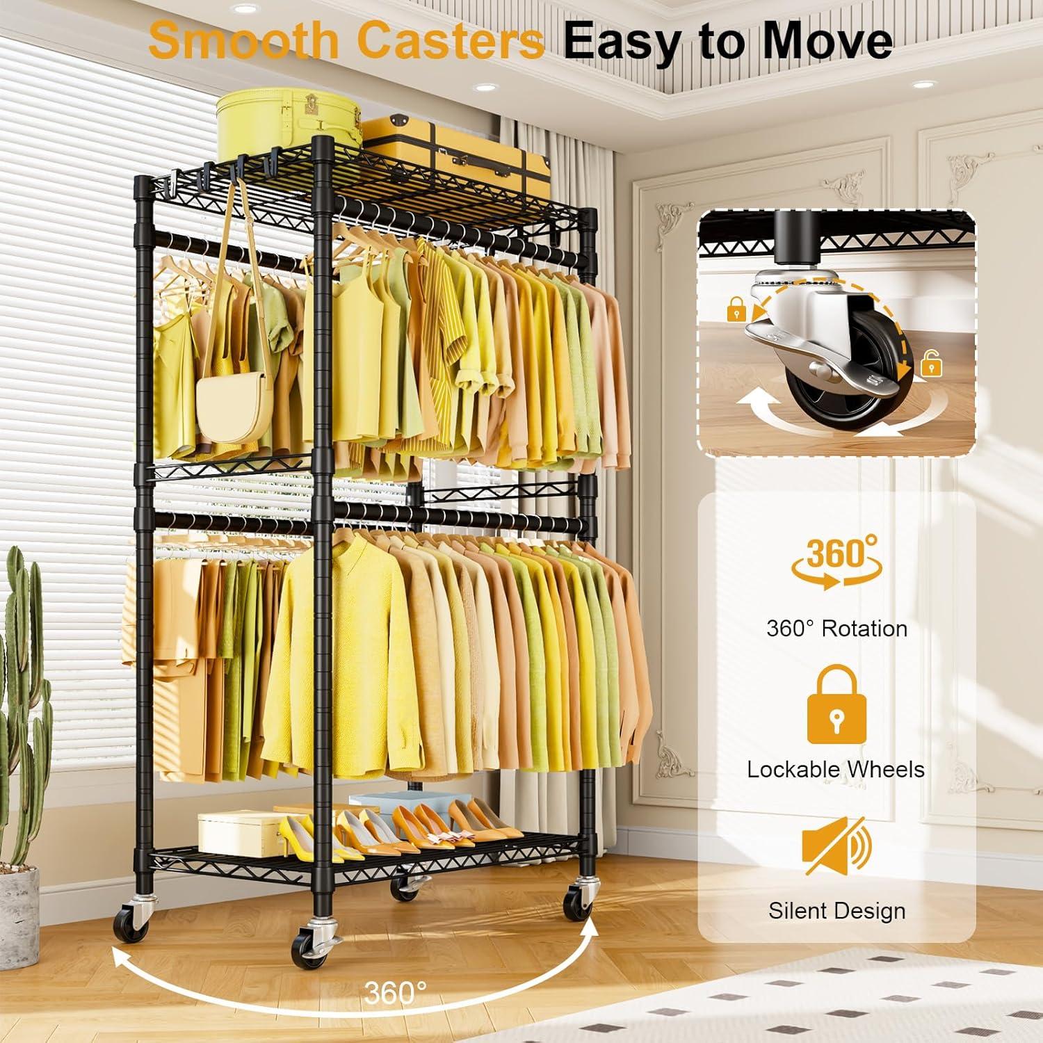 SOOTBA Rolling Clothes Hanger