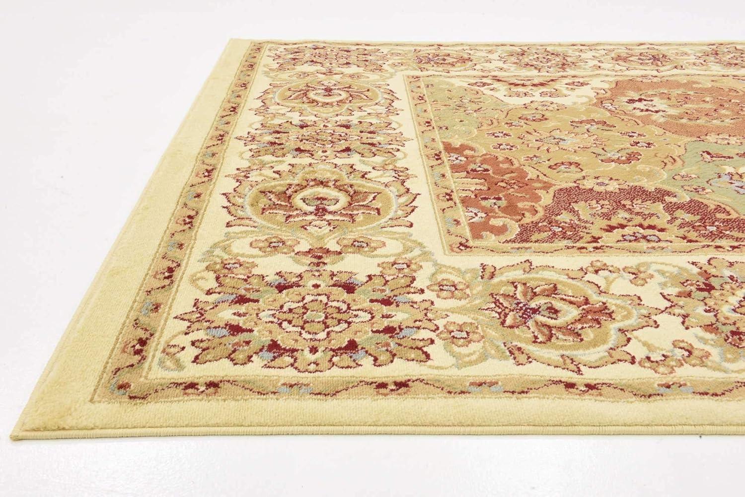 Voyage Elegance 6' x 9' Ivory and Brown Synthetic Area Rug