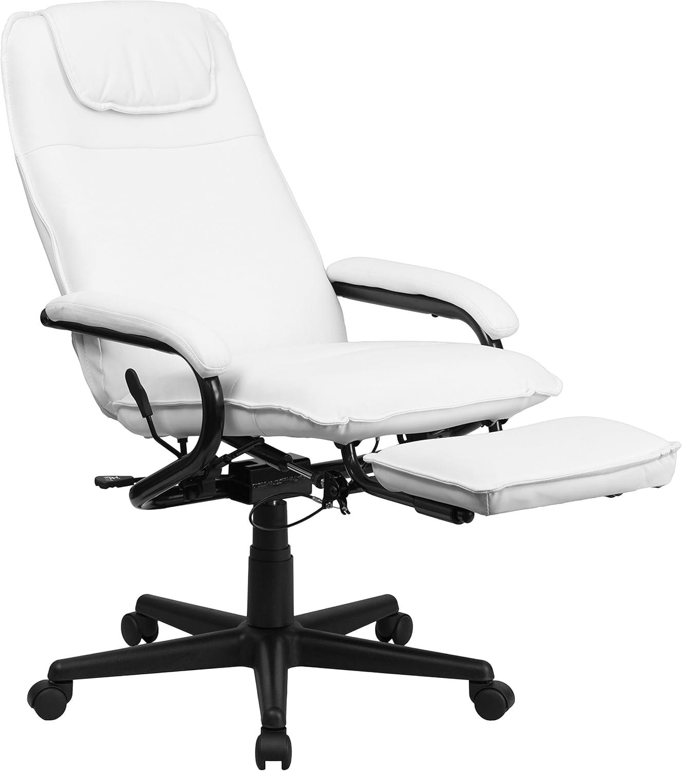 Flash Furniture High Back LeatherSoft Executive Reclining Ergonomic Swivel Office Chair with Arms