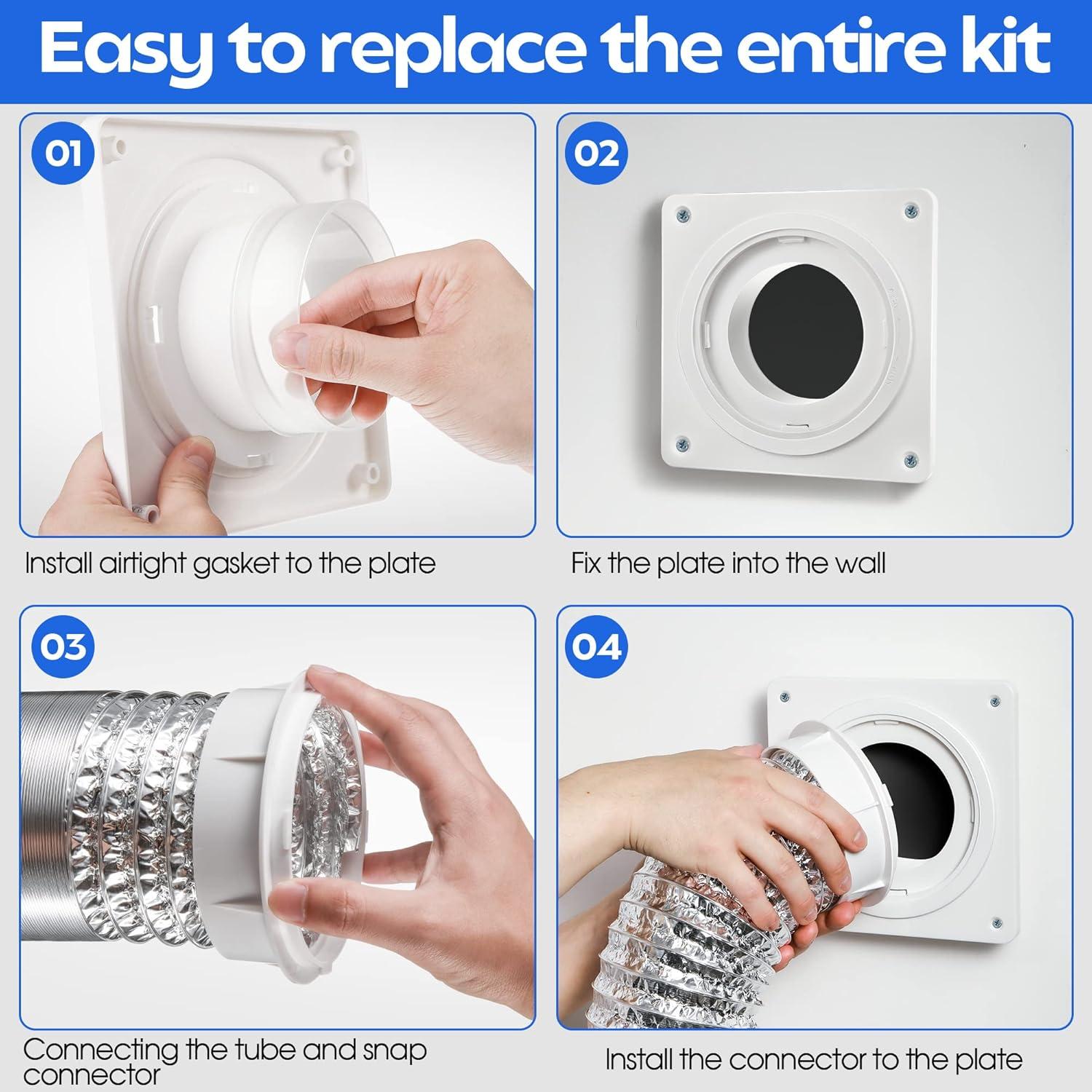 Dryer Machine Ventilation Kit Dryer Ventilation Wall Panel Connector Kit