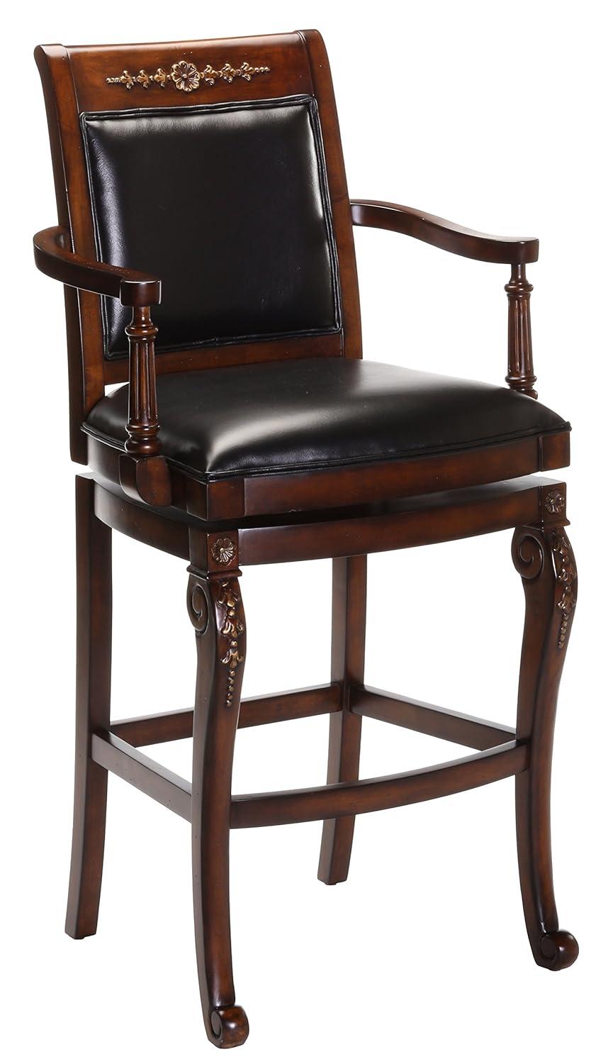 Hillsdale Furniture Douglas Wood Counter Height Return Swivel Stool, Distressed Cherry with Gold Highlights
