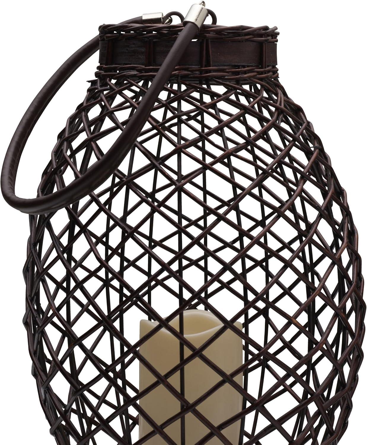 Wicker Tabletop Lantern with Candle Included