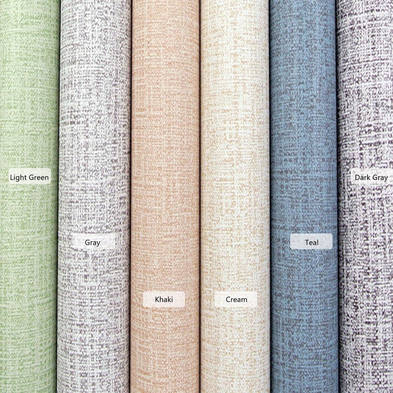 Yancorp 32.8ft Cream Textured Fabric Wallpaper Faux Grasscloth Beige Peel and Stick Wallpaper Self-Adhesive Wallpaper Linen Removable Wallpaper Cabinets Counter Top Liners, 15.7" X 394" Cream 15.7"x394"