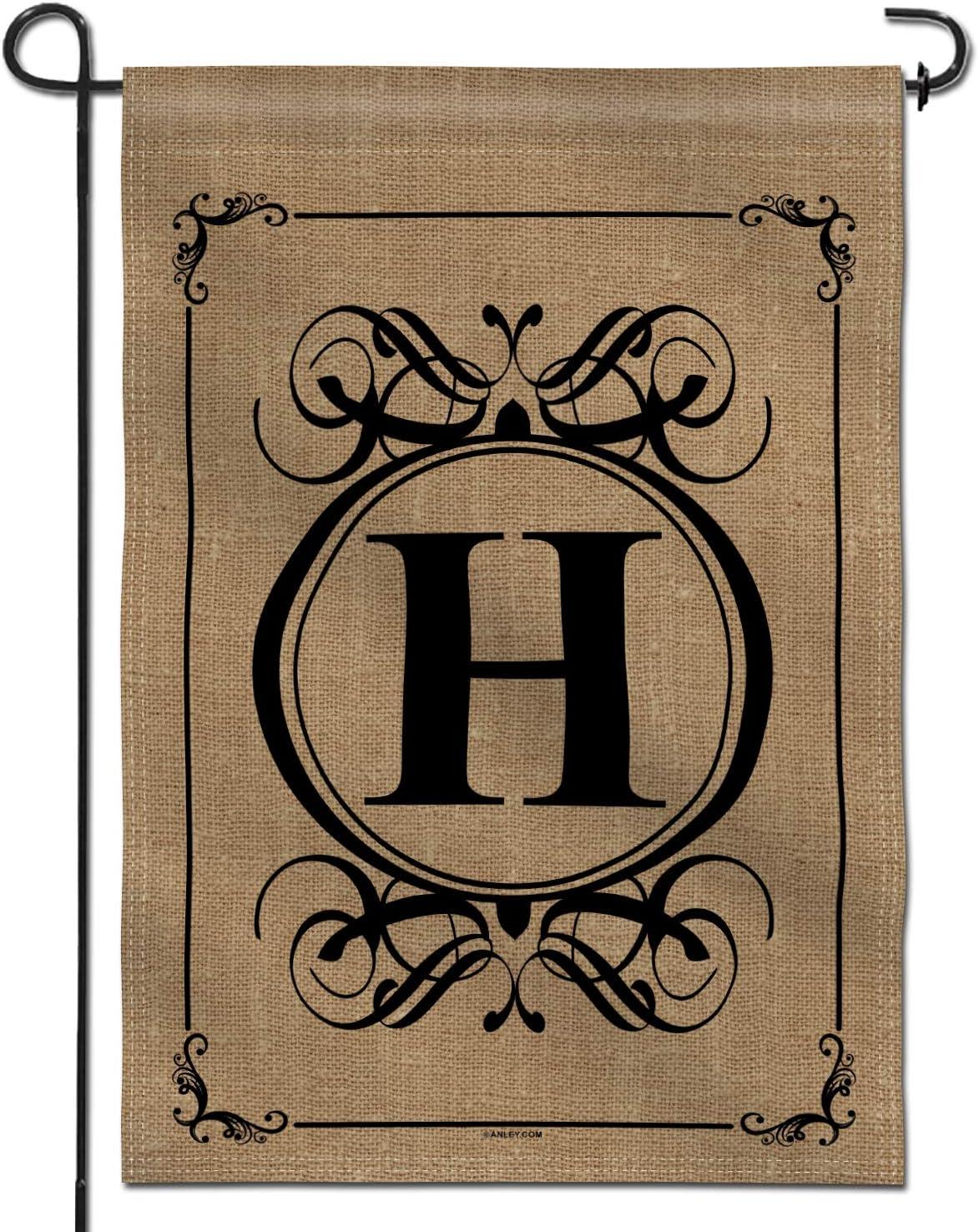 Anley Classic Monogram Letter H Garden Flag, Double Sided Family Last Name Initial Yard Flags