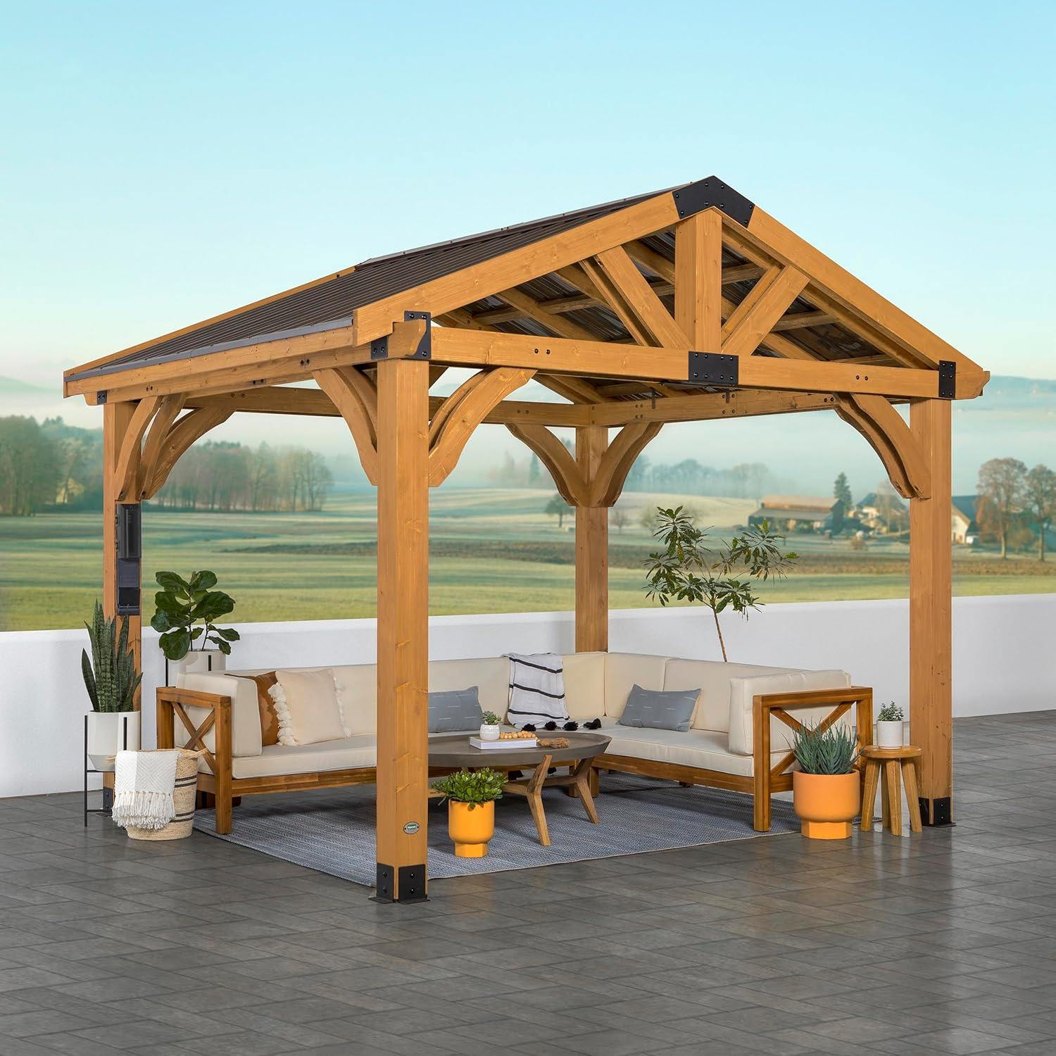 Arlington 12x10 Cedar Gazebo with Insulated Steel Roof