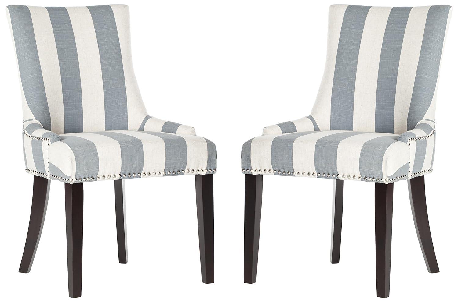 Lester 19" H Dining Chair With Nail Head Trim (Set of 2) - MCR4709 - Grey/White - Safavieh Couture